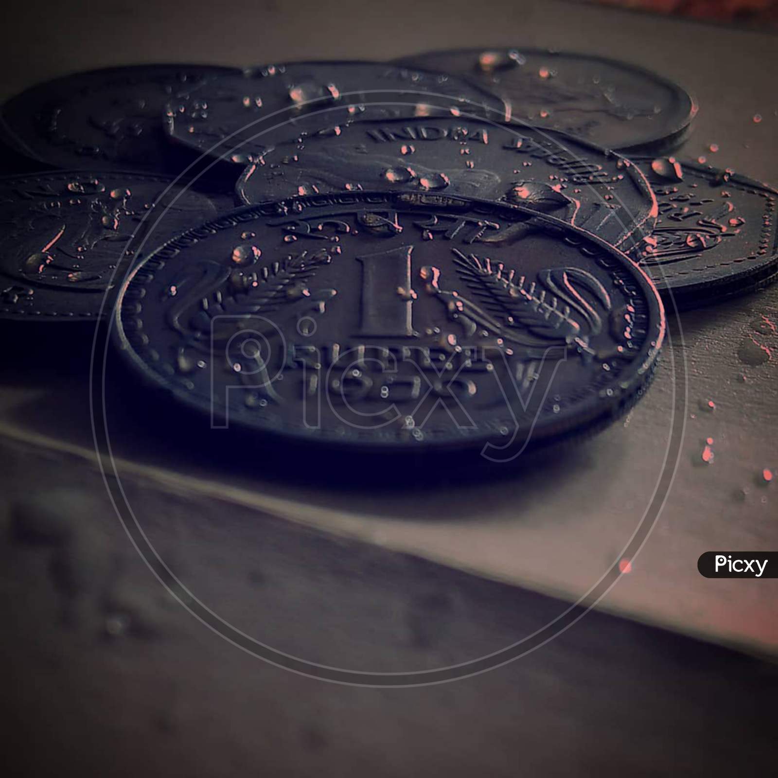 1600x1600 Image Of Indian Rupees Coins With Water Droplets Sprinkled On Them HB030808 Picxy