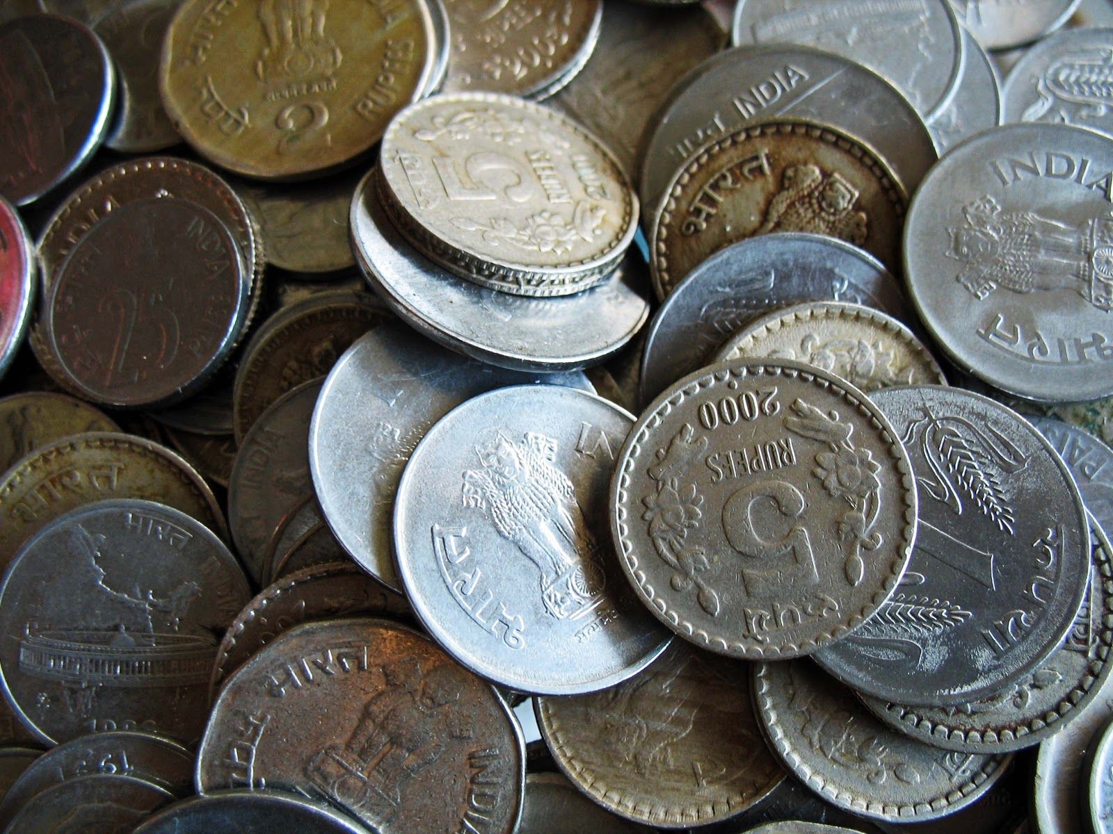 1600x1200 Stock Picture: Indian Coins