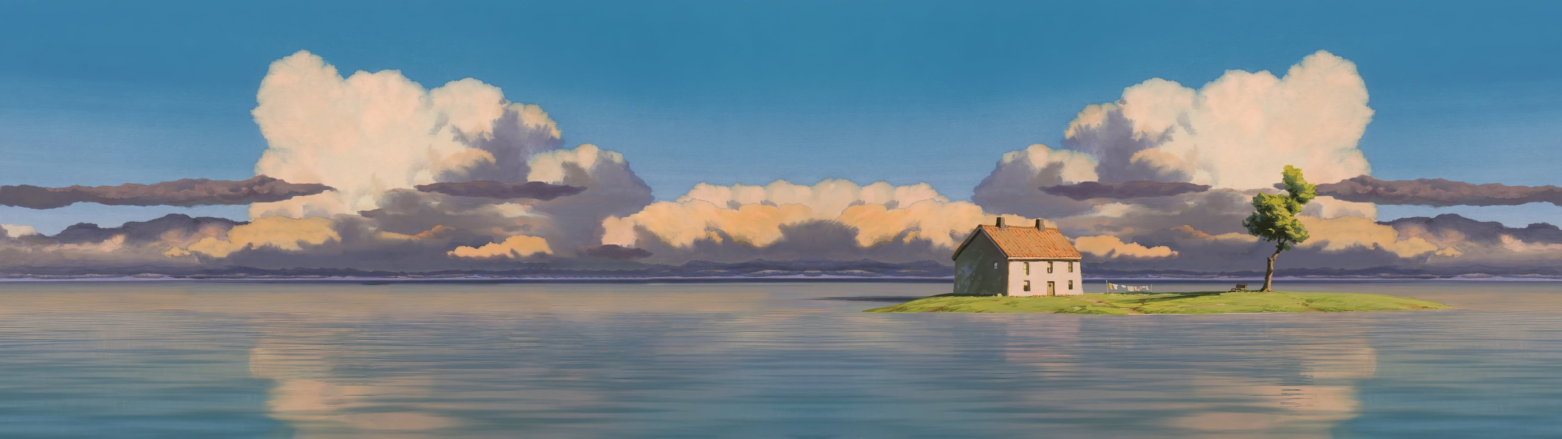 5120x1440 Island from Spirited Away upscaled [5120x1440]