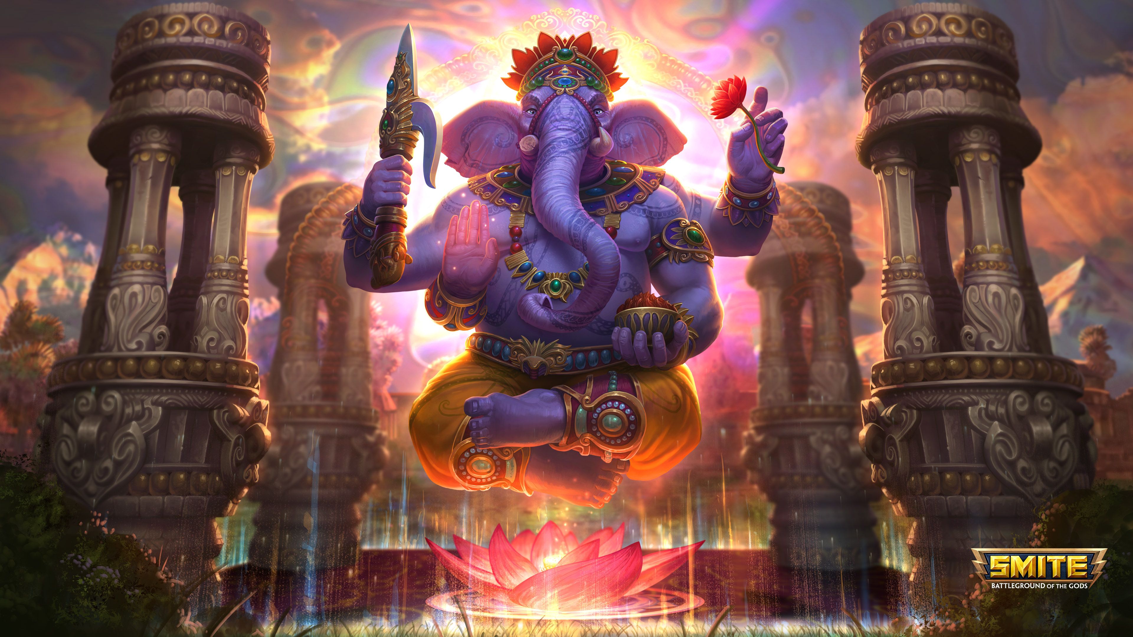 3840x2160 Lord Ganesha The God of Success in Smite 4K Wallpaper