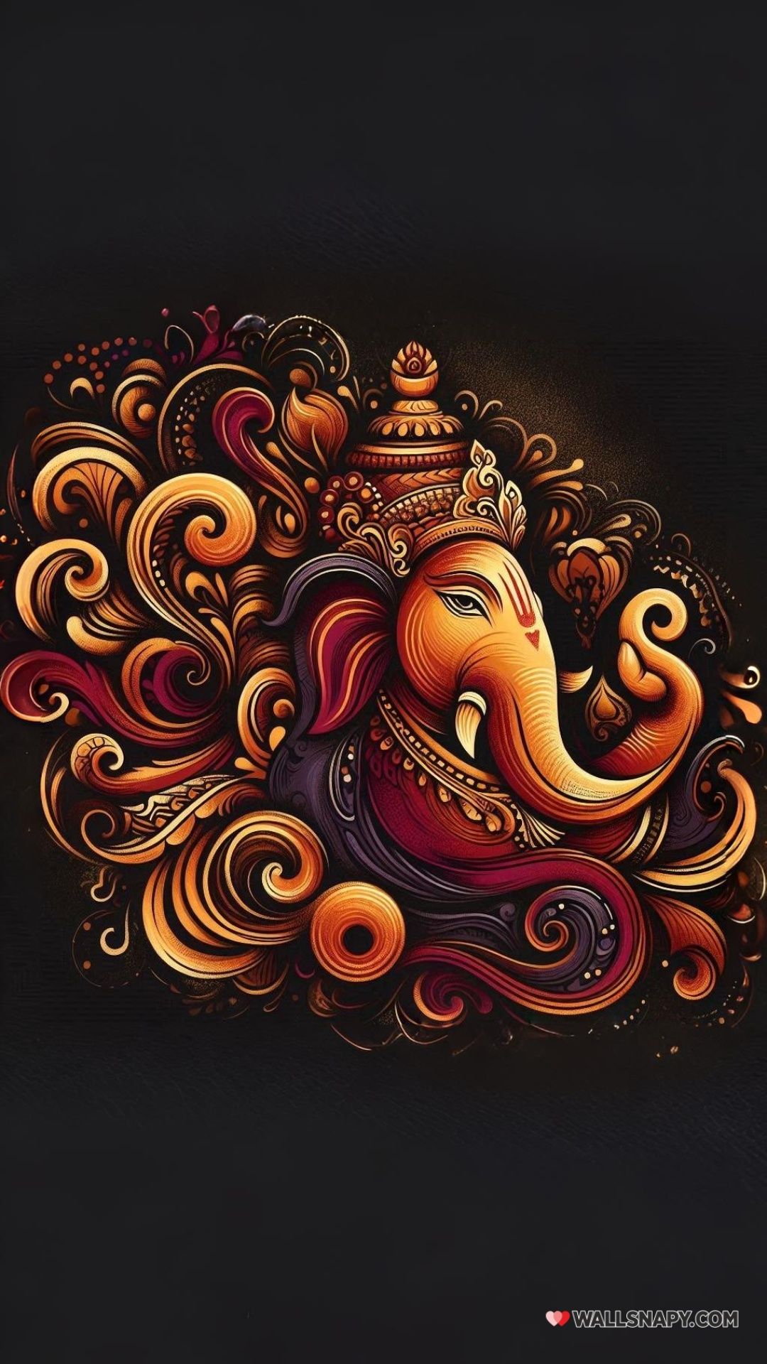 1080x1920 Lord ganesha face ai wallpaper mobile 4k
