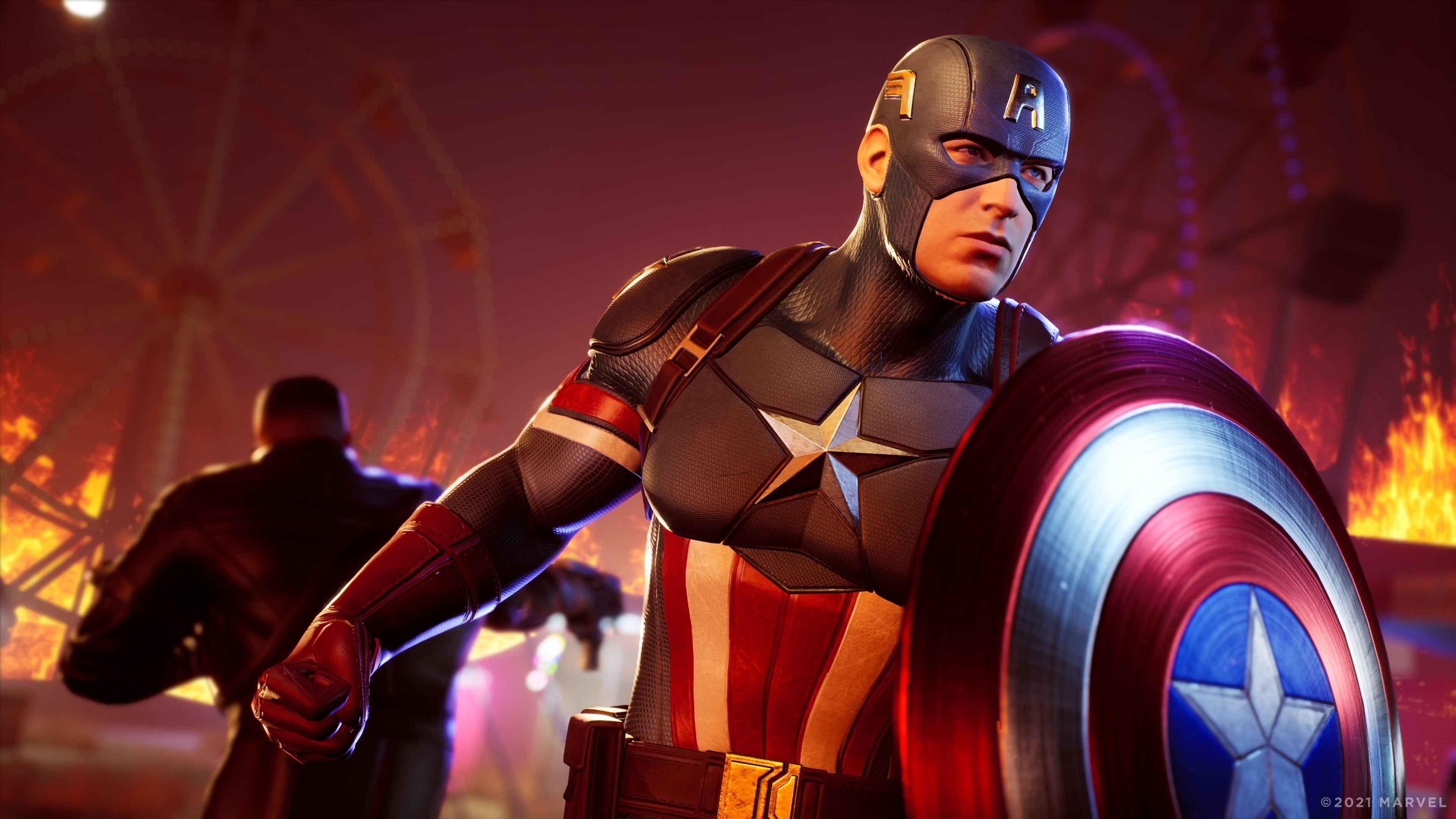 3840x2160 Captain America 4K HD Marvel's Midnight Suns Wallpaper