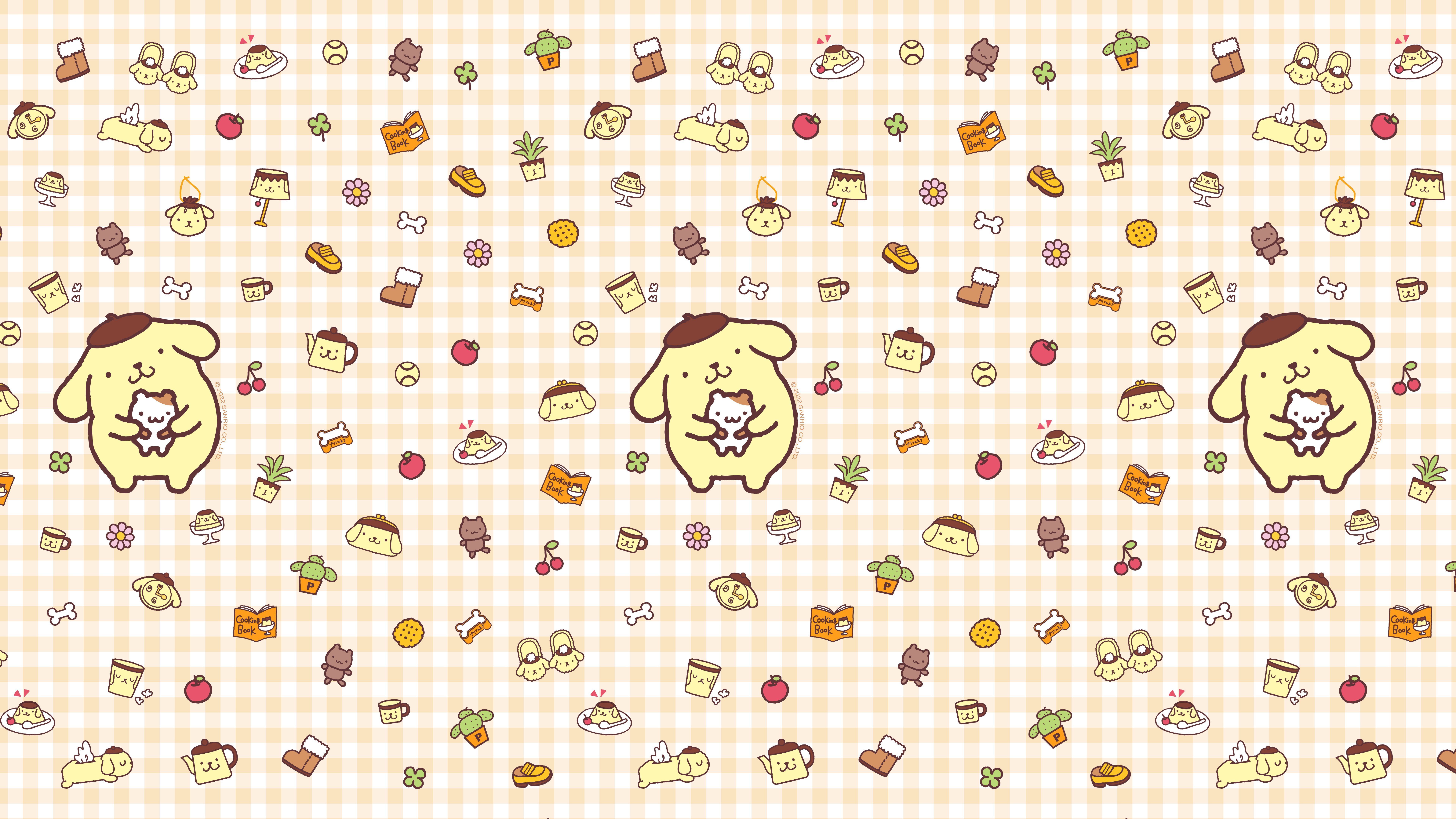 7680x4320 Pompompurin design in pattern Wallpaper 8k for Desktop