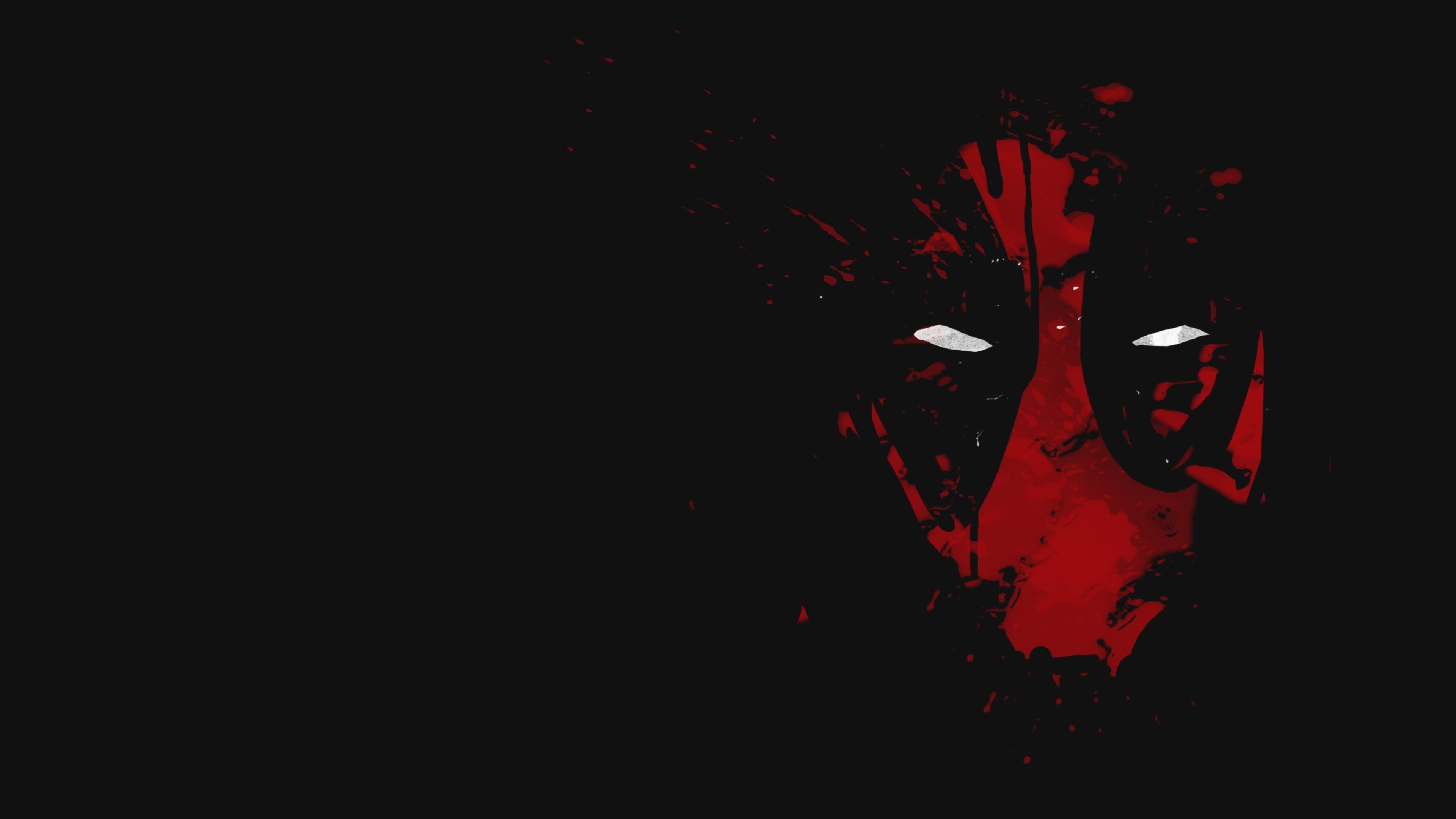 3840x2160 4K, Deadpool minimalism, Marvel Cinematic Universe, red, Marvel Comics, black, Deadpool, superhero, HD Wallpaper
