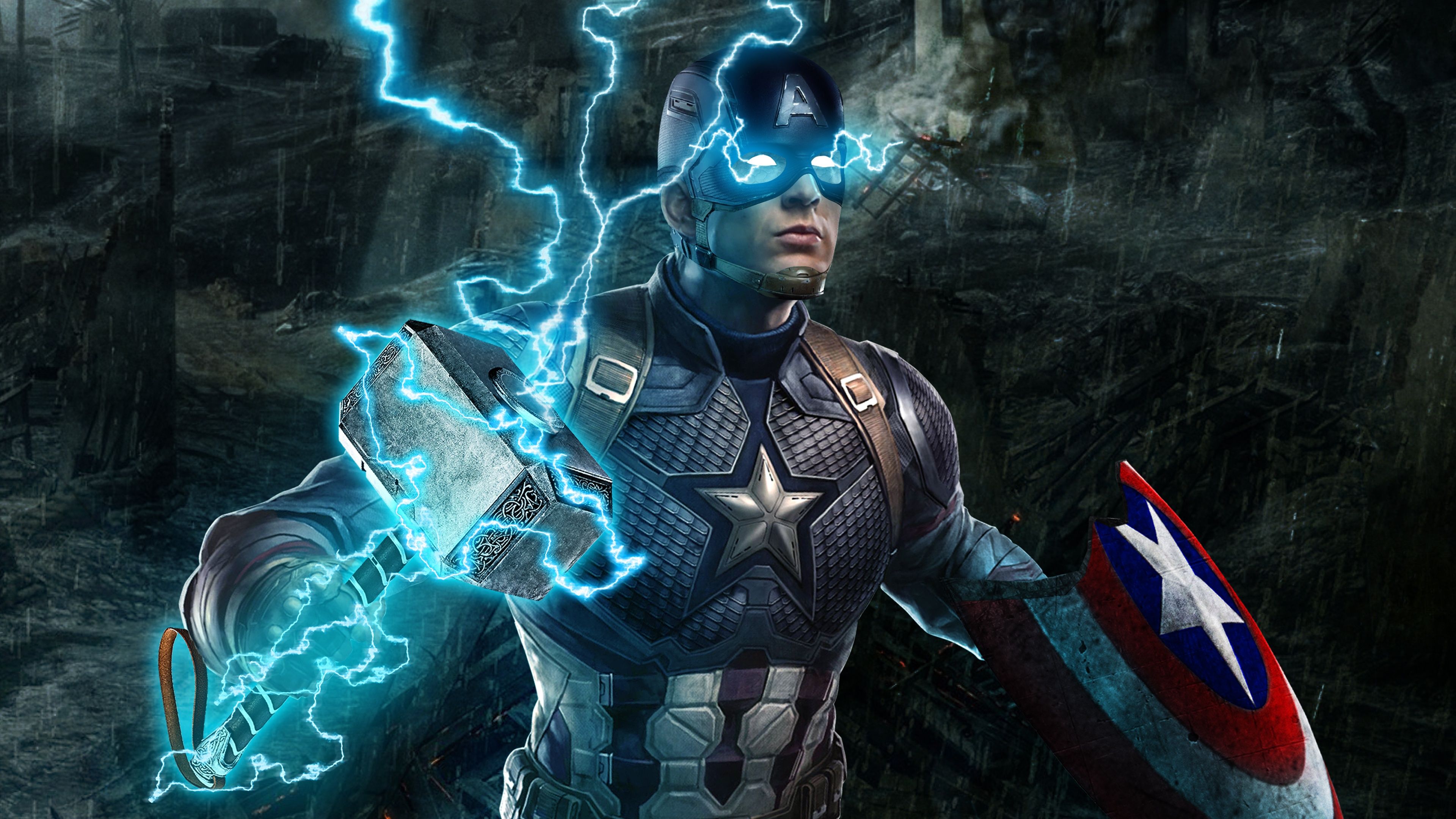 3840x2160 Captain America Wallpaper 4K, Avengers: Endgame, Worthy