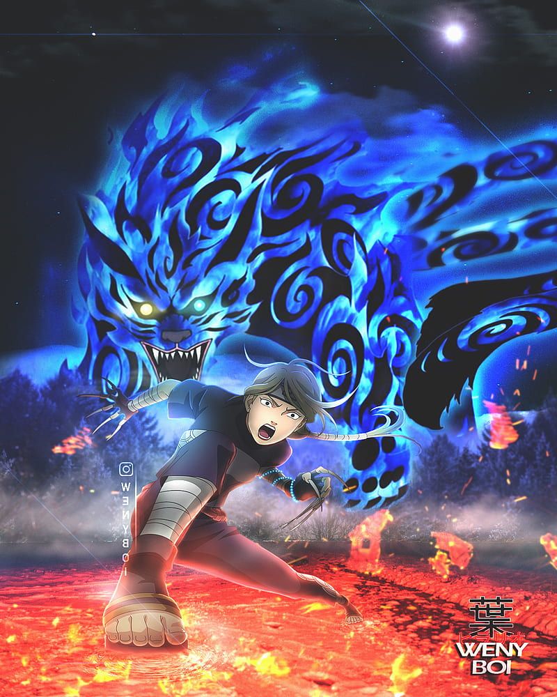 800x1000 Yugito, akatsuki, anime, cat, cool, cat, jinchuriki, lava, naruto, night, uchiha, HD phone wallpaper