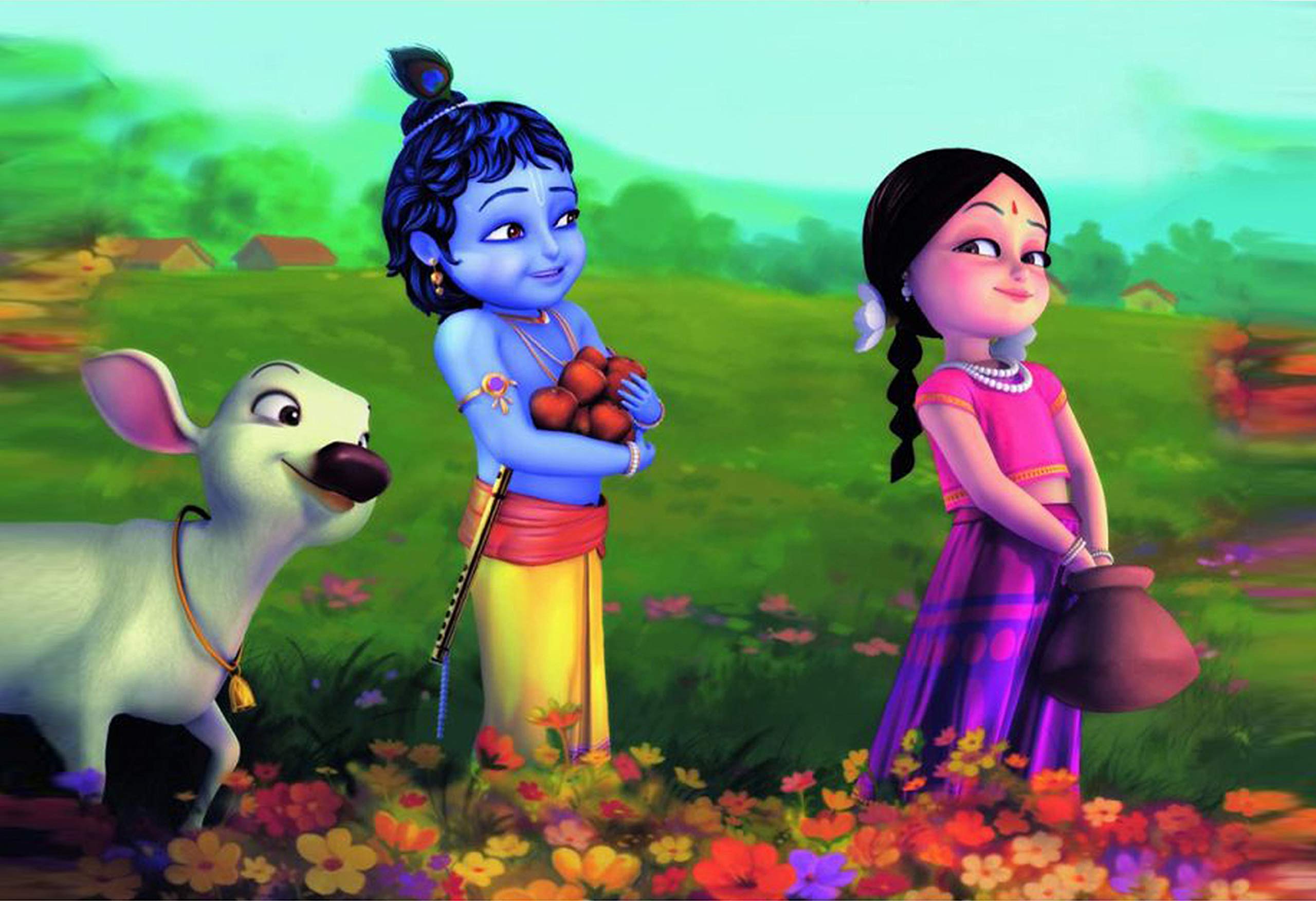 2560x1752 wallpics Little Krishna Wallpaper Fully Waterproof Vinyl Sticker Poster for Living Room, Bedroom, Office, Kids Room, Hall(12X18) : Amazon.in: Home & Kitchen