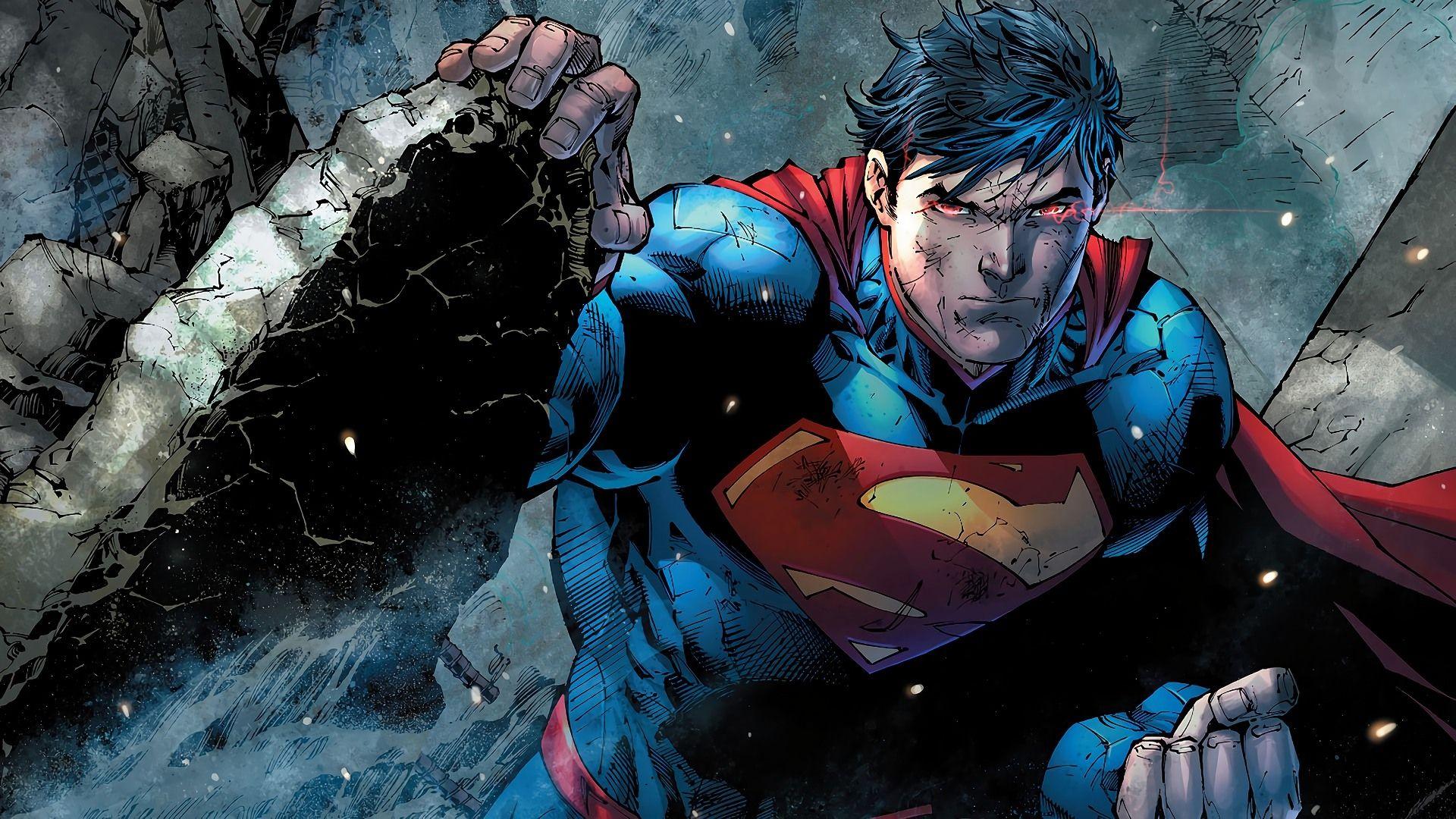 1920x1080 Wallpaper Superman, Dc Universe, Comics, Red Eyes, Artwork