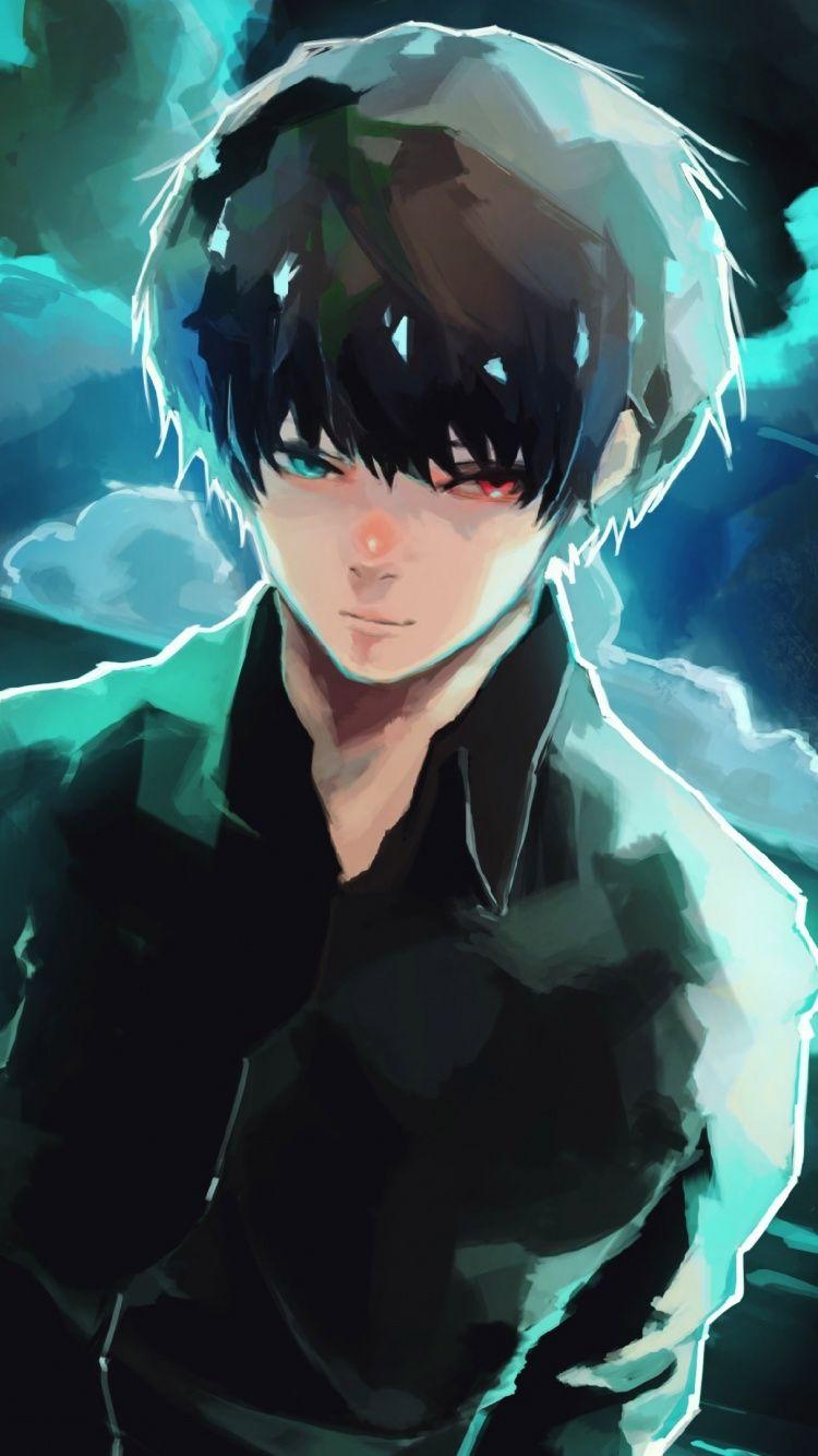 750x1334 Artwork, Outdoor, Anime, Ken Kaneki, Wallpaper Ghoul Re