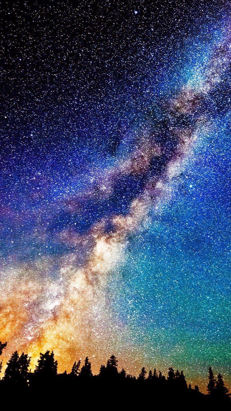 Starry night sky iPhone Wallpapers Free Download