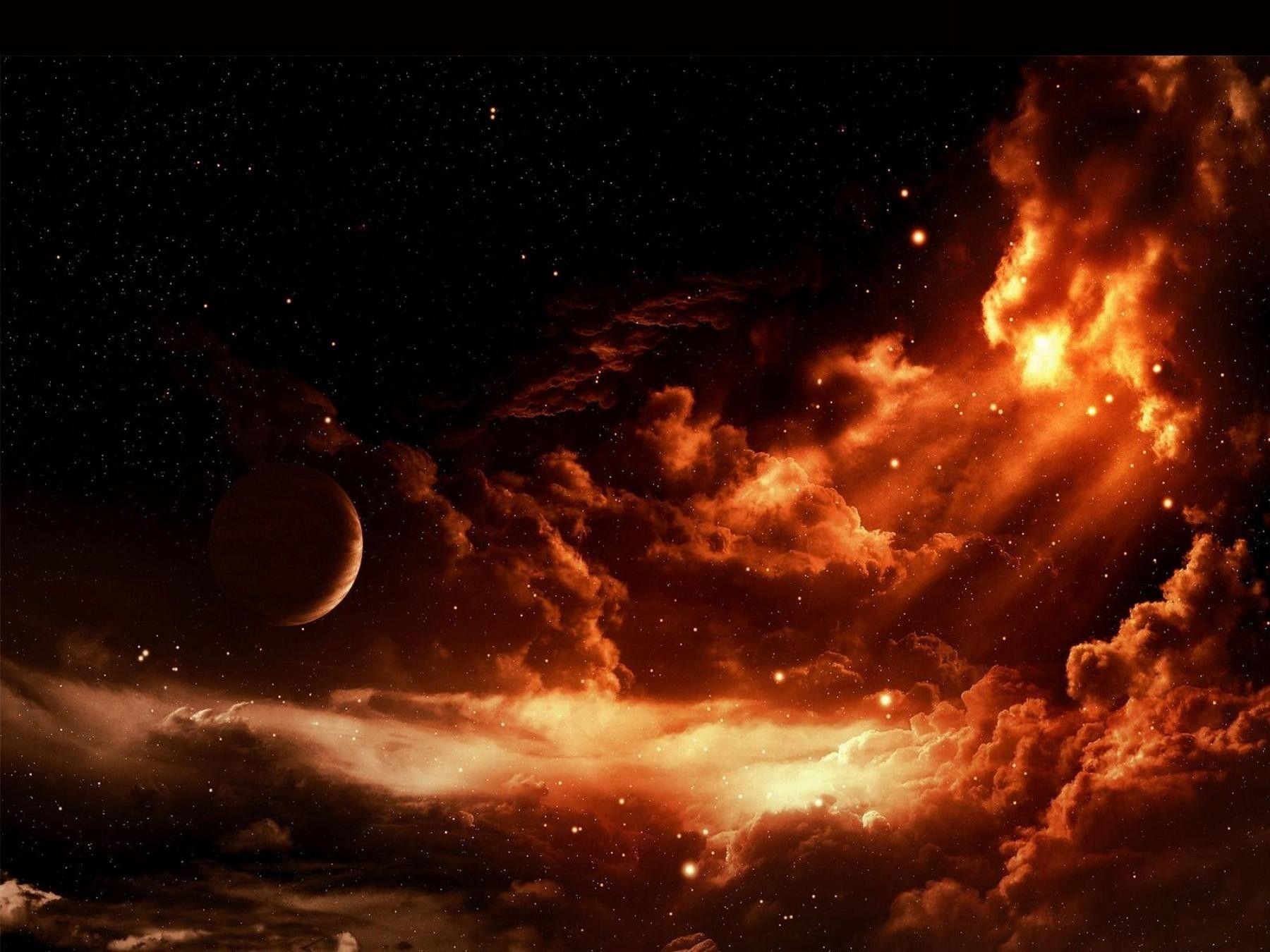 1800x1350 Sky: Fire Clouds Space Heaven Stars Light Sky Moon HD 3D for HD 16:9