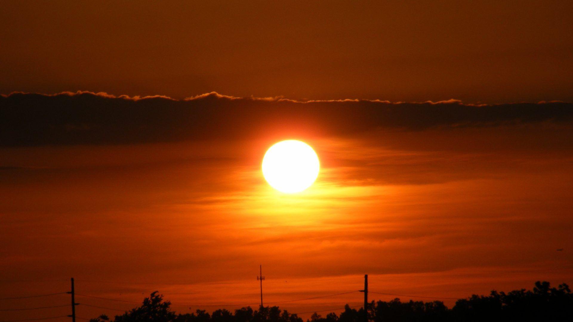 1920x1080 Fire Tag wallpaper: Title Fire Reflection Sunset Colors Sky Bridge