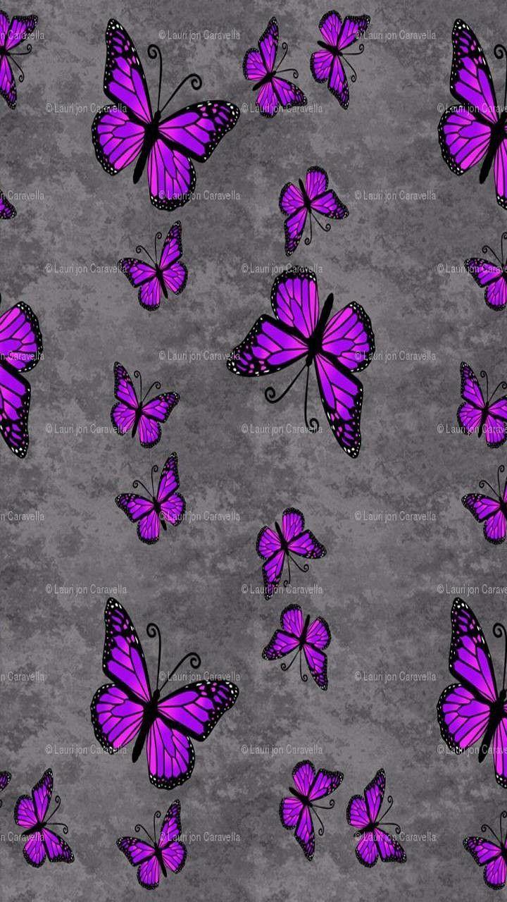 720x1280 Purple butterflies wallpaper. Butterfly wallpaper, Purple