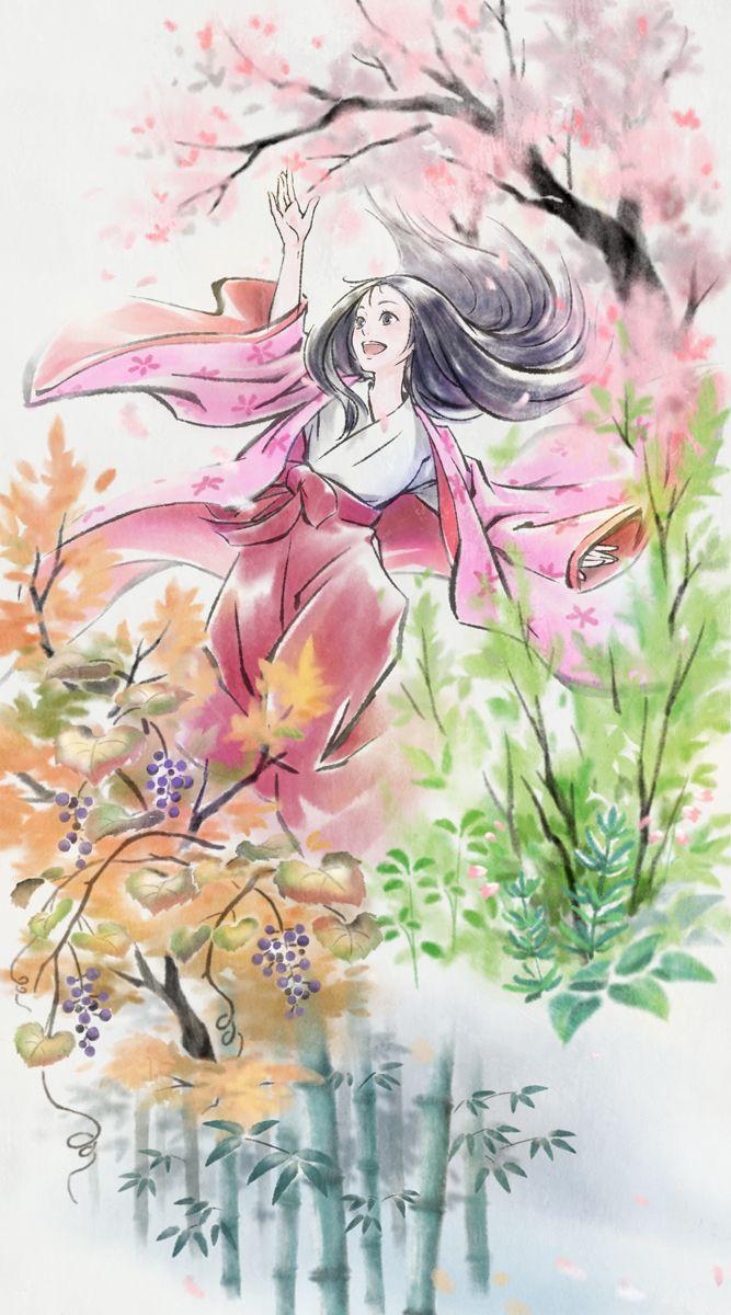 667x1200 Kaguya Hime (The Tale of Princess Kaguya) Mobile Wallpaper. Art