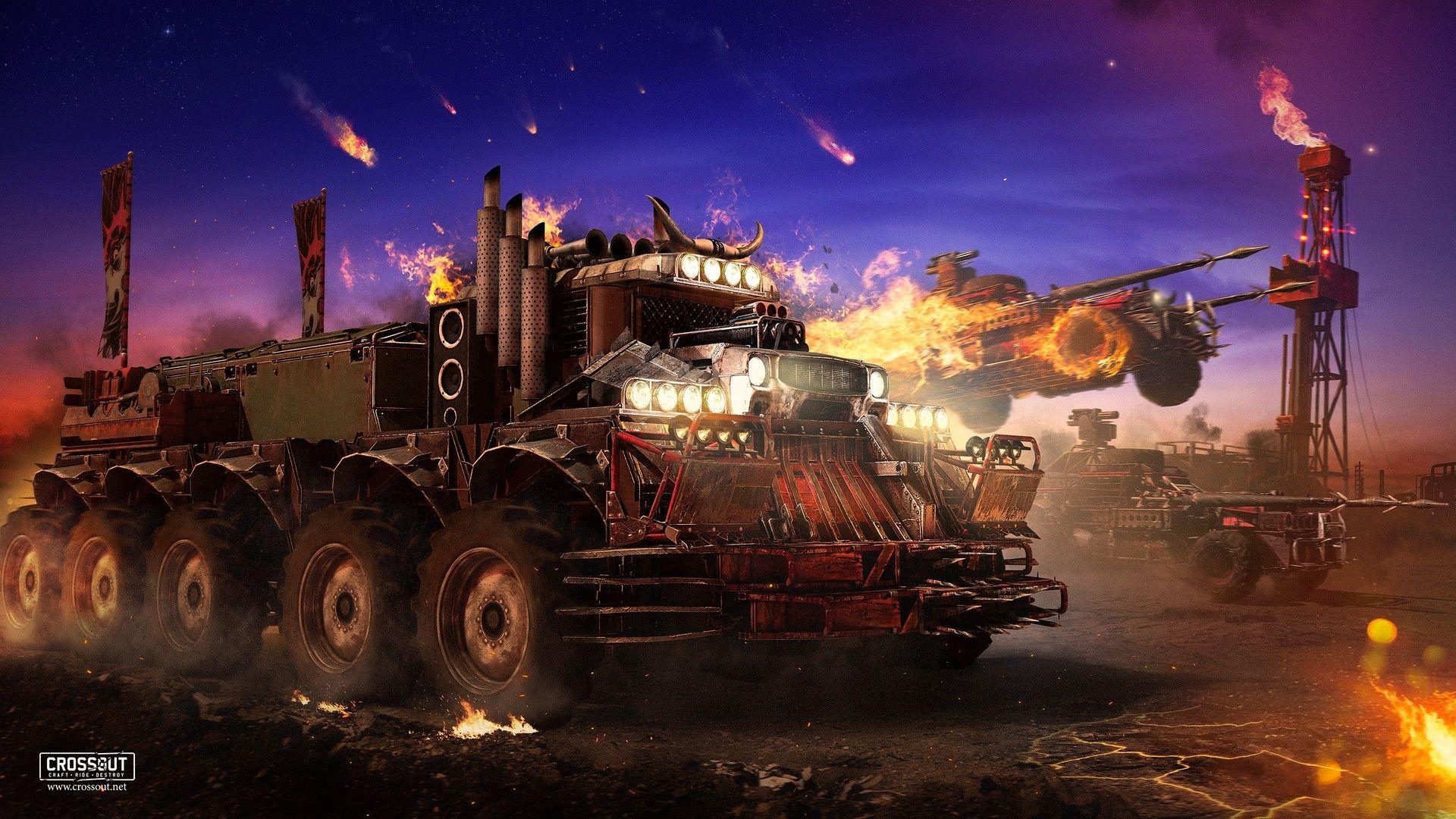 1920x1080 Download 1920x1080 Crossout, Post Apocalyptic, Battle, Trucks