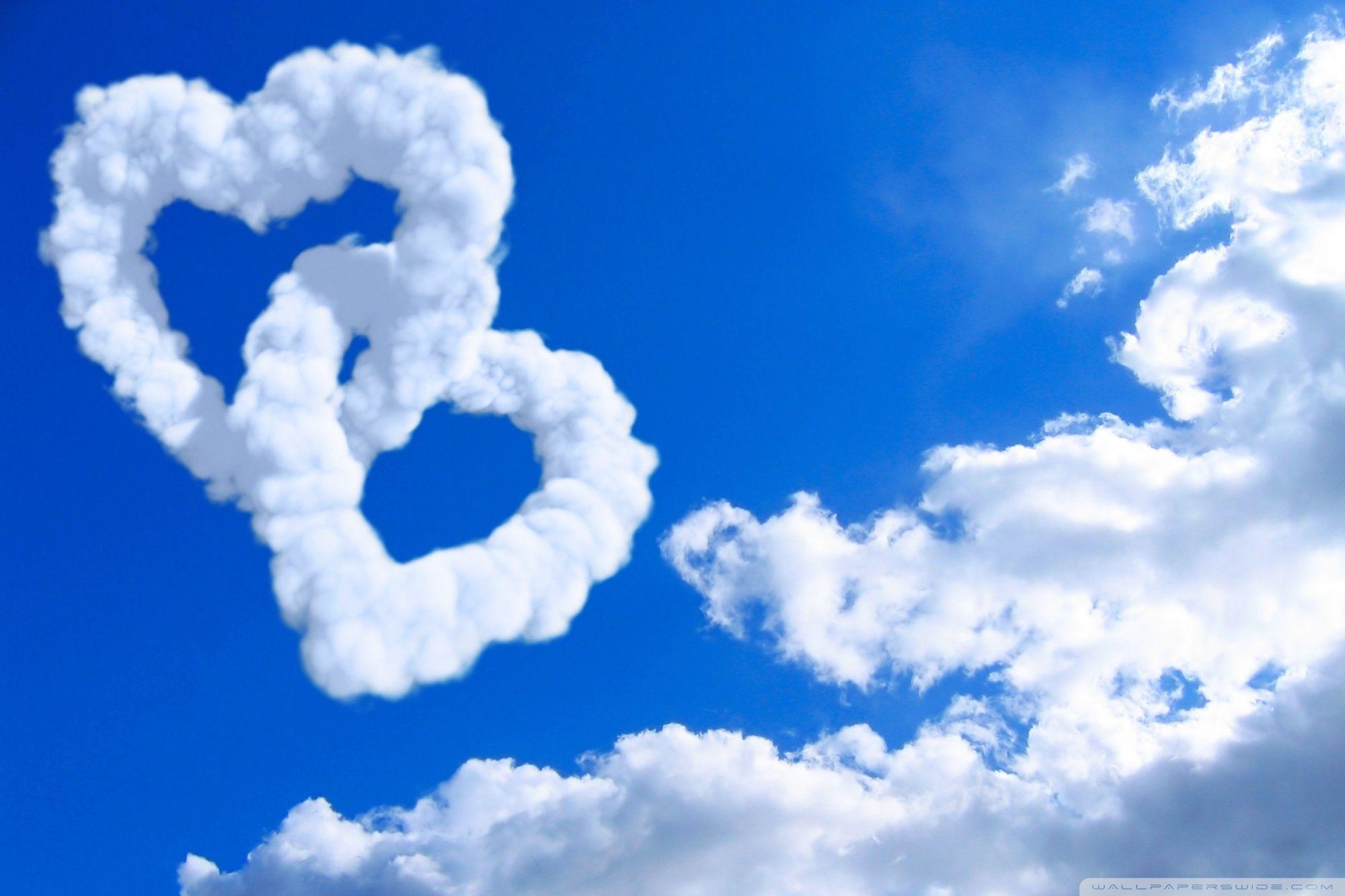 2000x1333 Heart Shaped Clouds Ultra HD Desktop Background Wallpaper for 4K UHD TV : Multi Display, Dual Monitor : Tablet