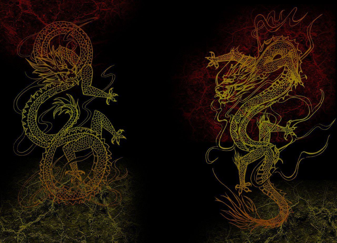 1280x924 Chinese Tiger Dragon Painting Wallpaper HD Chinese Wallpaper