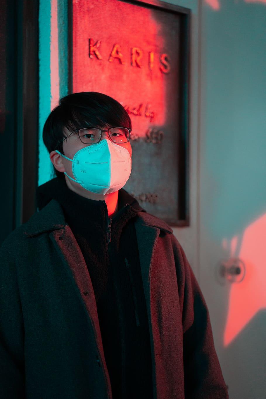 910x1365 HD wallpaper: Man Wearing A Mask, person, protection, one person