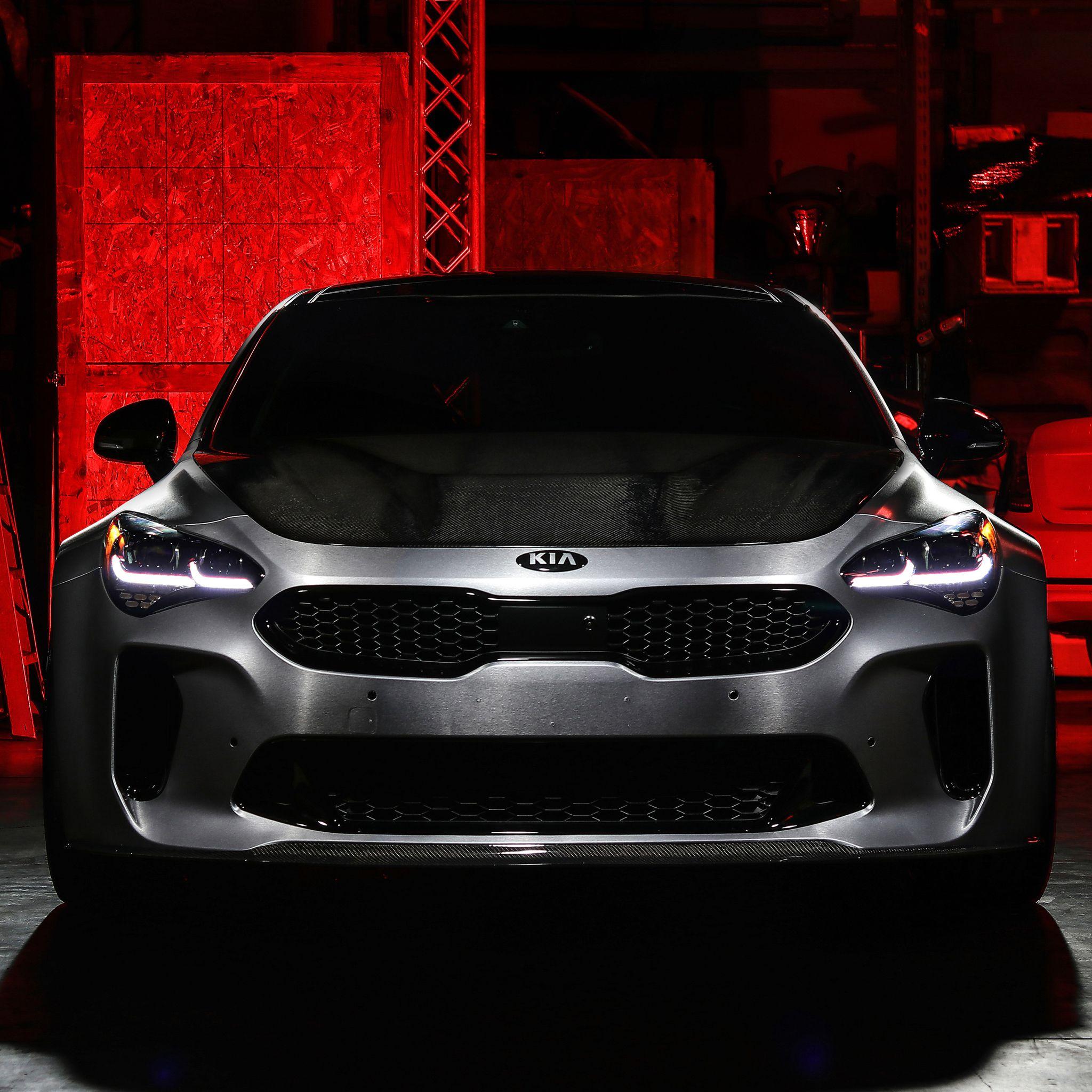 2048x2048 DUB Kia Stinger GT 2018 Front iPad Air HD 4k Wallpaper