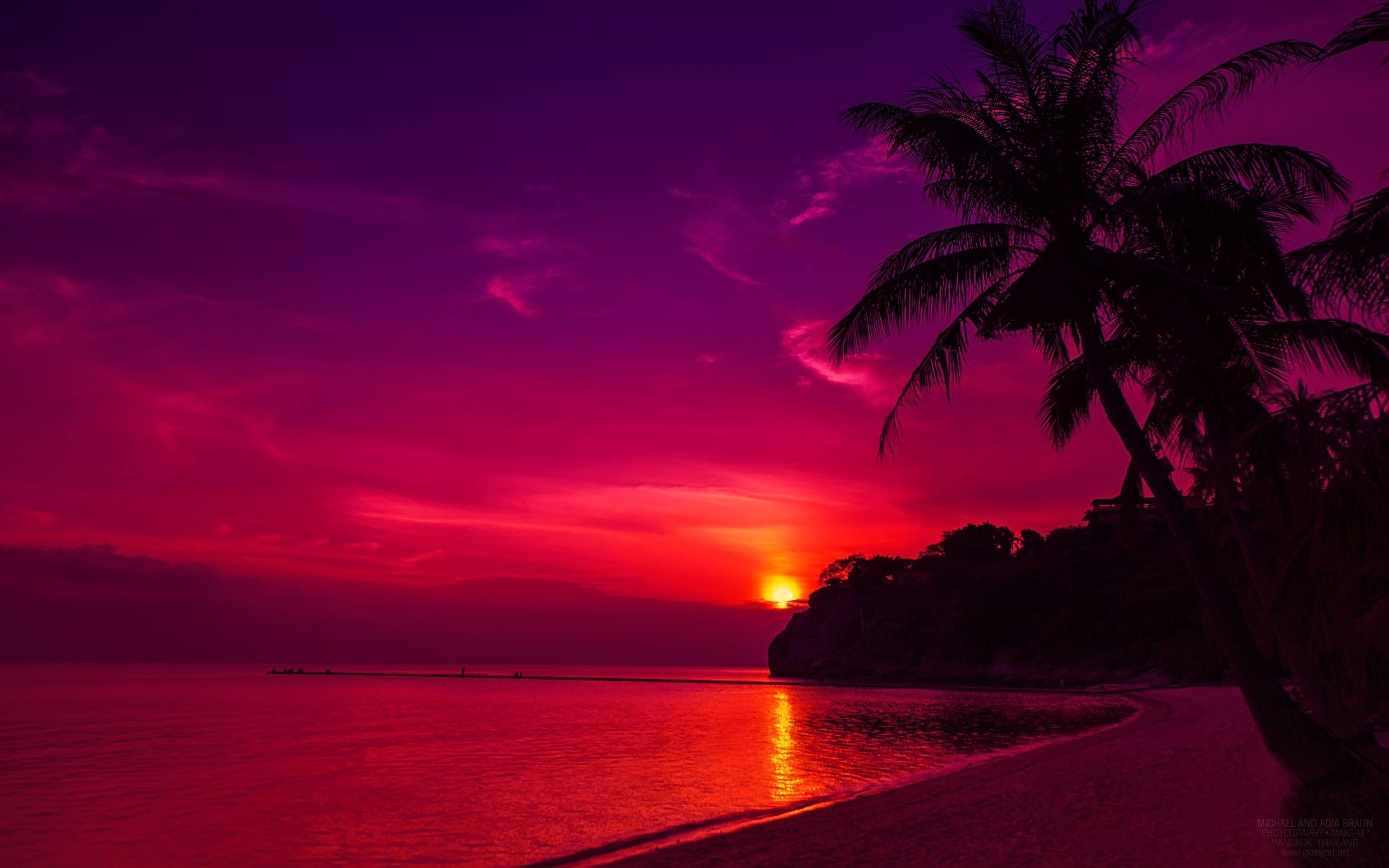 Hình nền hoàng hôn trên bãi biển Thái Lan 2560x1600