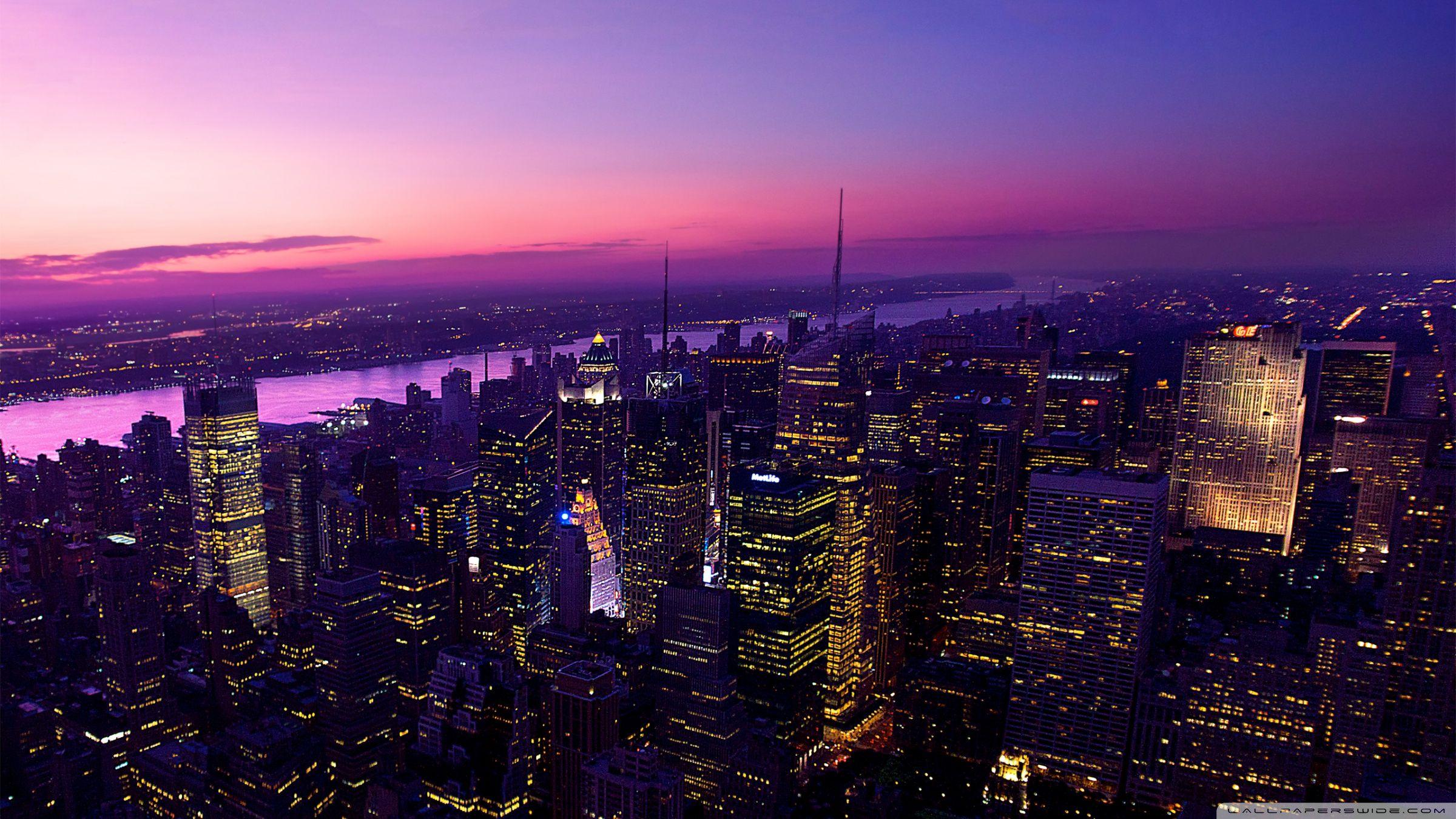 2400x1350 City Sunset Ultra HD Desktop Background Wallpaper for 4K UHD TV