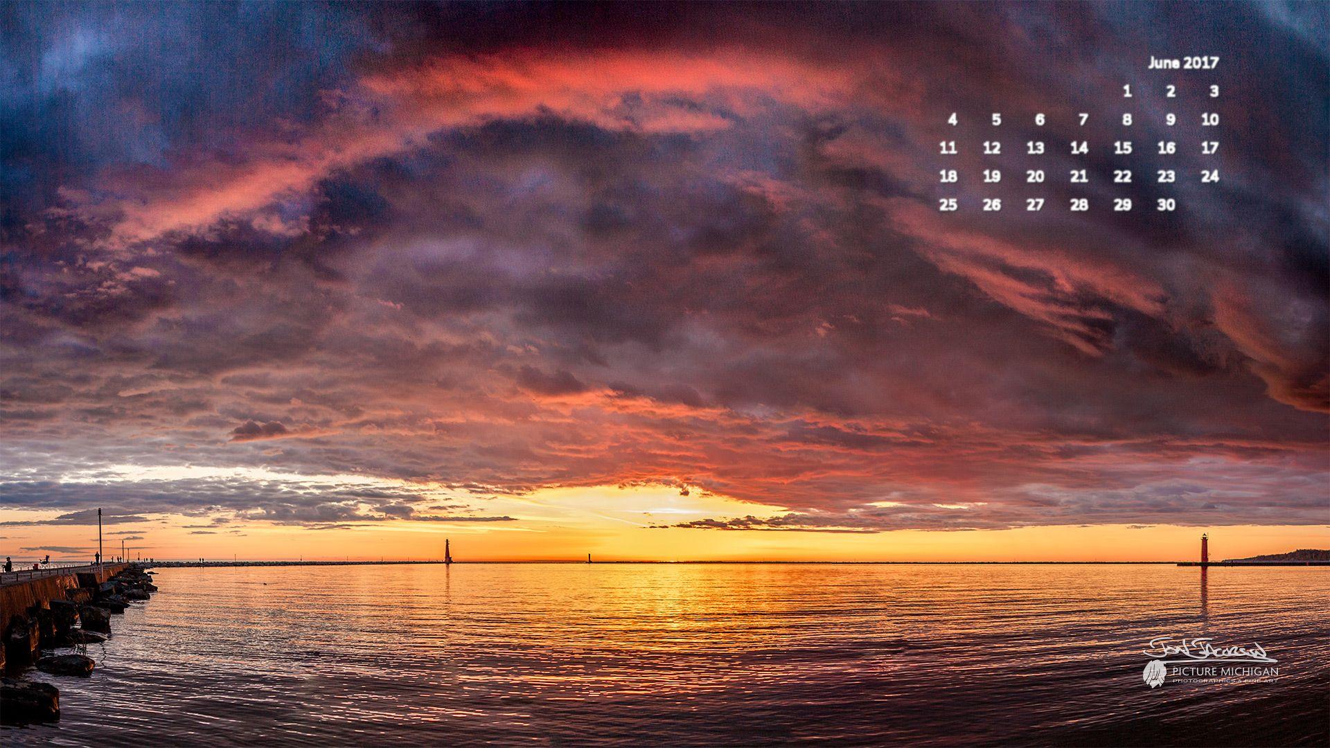 1920x1080 Tháng Sáu 2017 Lịch Hình nền Máy tính để bàn - Hoàng hôn trên Hồ Michigan https://wallpaperaccess.com/full/232708.jpg
