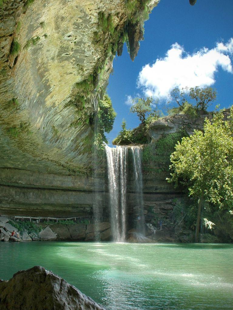 768x1024 Free download Nature Mountain Waterfall iPad Wallpaper Download