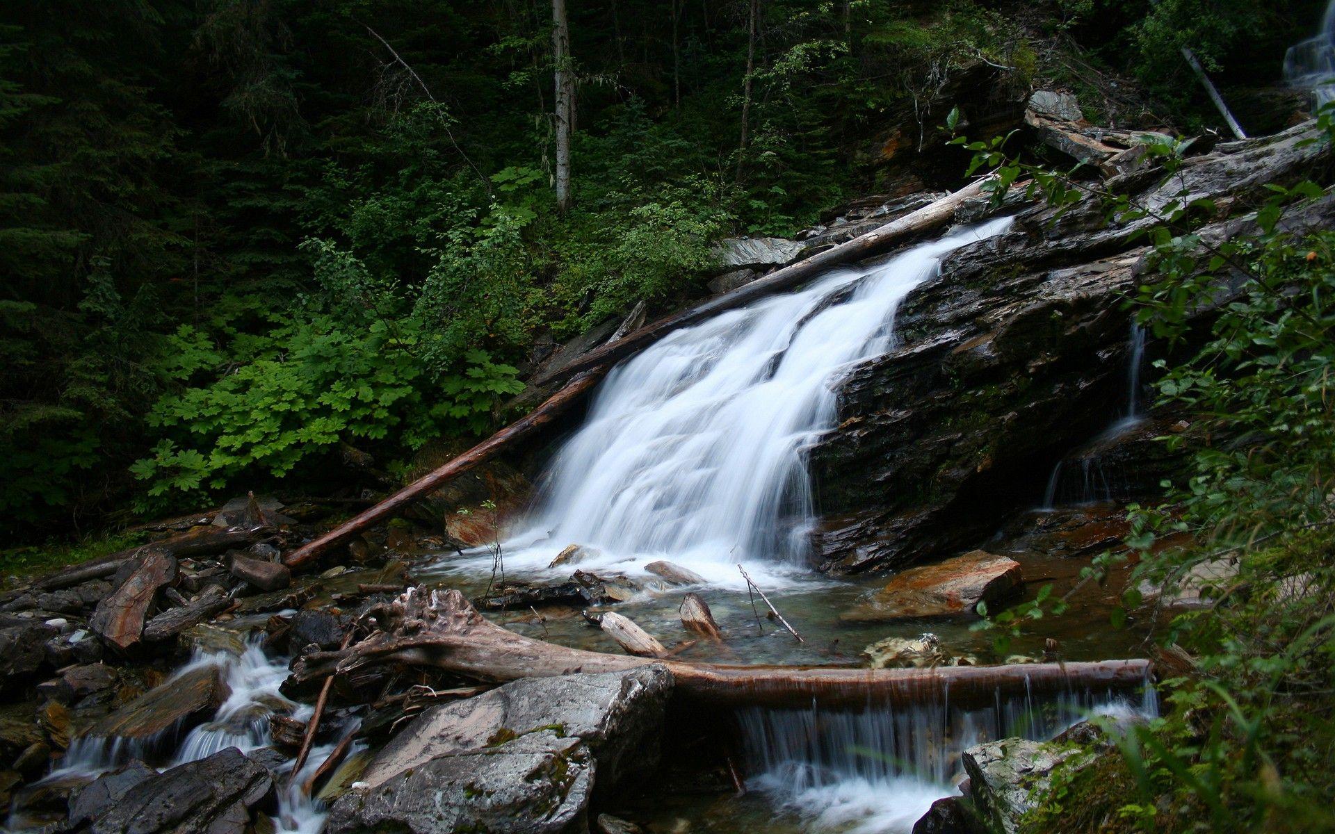 1920x1200 Mountain waterfall wallpaper. Mountain waterfall