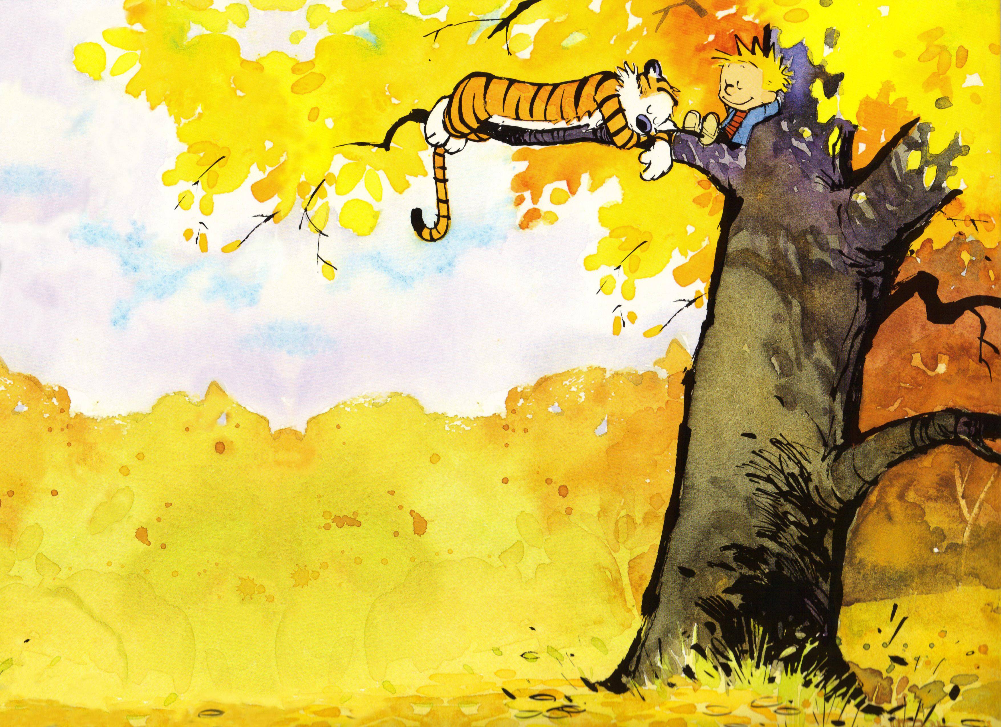 3510x2550 Calvin And Hobbes Desktop Wallpaper