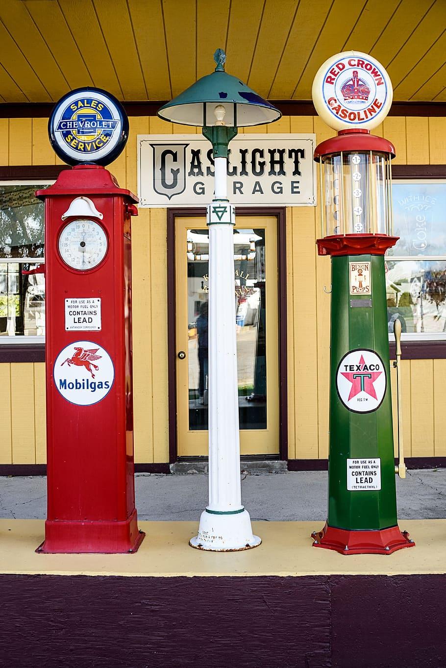 910x1363 HD wallpaper: Vintage, Gas Pumps, Retro, Service, refueling