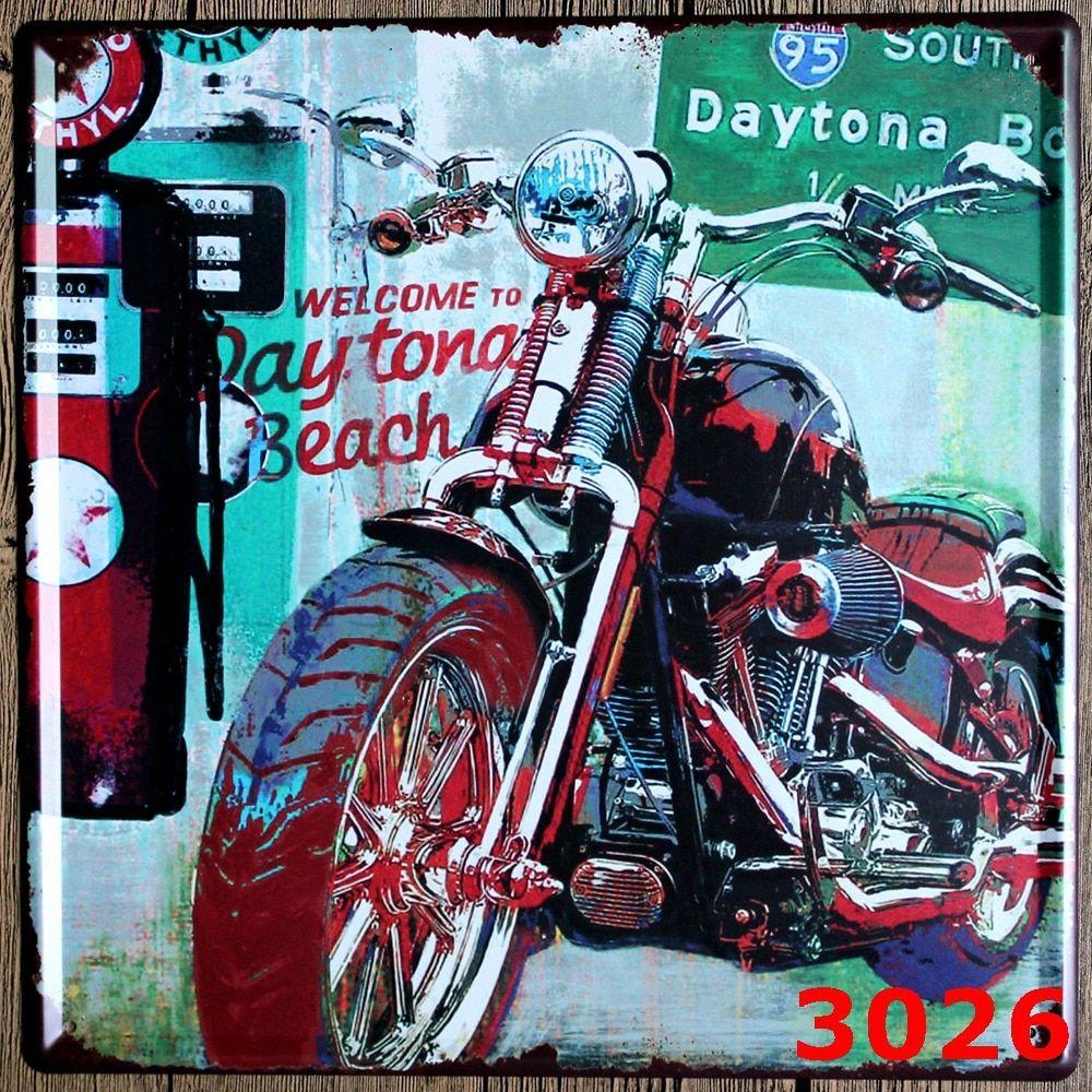 1000x1000 Moto gas station large size Vintage Metal Painting tin signs Bar