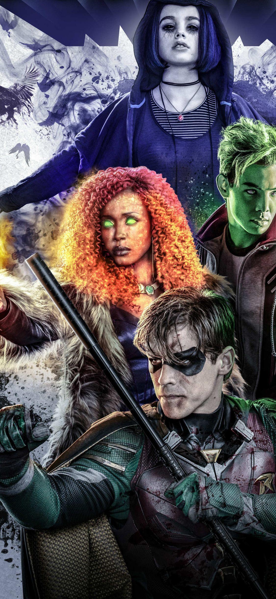 1125x2436 Beast Boy Raven And Starfire In Titans 2018 iPhone XS, iPhone iPhone X HD 4k Wallpaper, Image, Background,. Beast boy, Starfire, Superhero tv shows