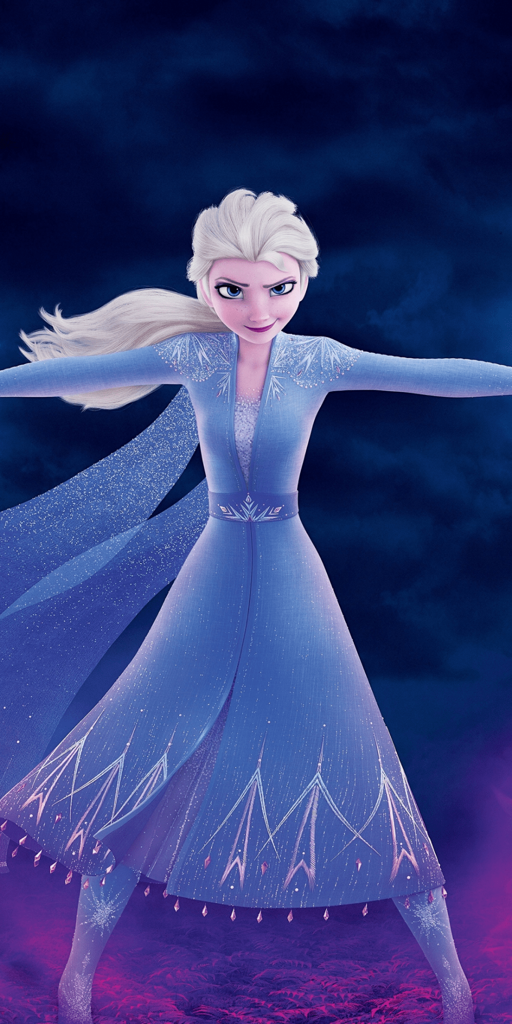 1000x2000 Snow fire, Elsa, Frozen part movie wallpaper. Movie