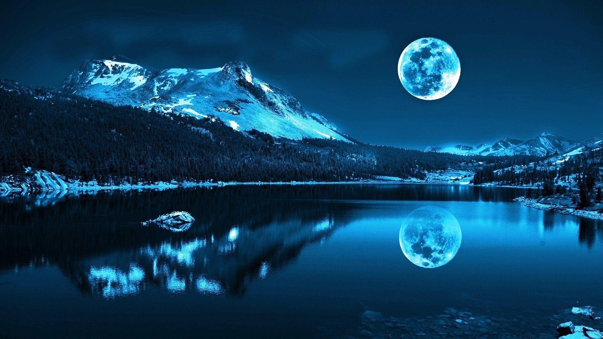 Blue Moon Mountain Wallpapers - Top Free Blue Moon Mountain Backgrounds -  WallpaperAccess