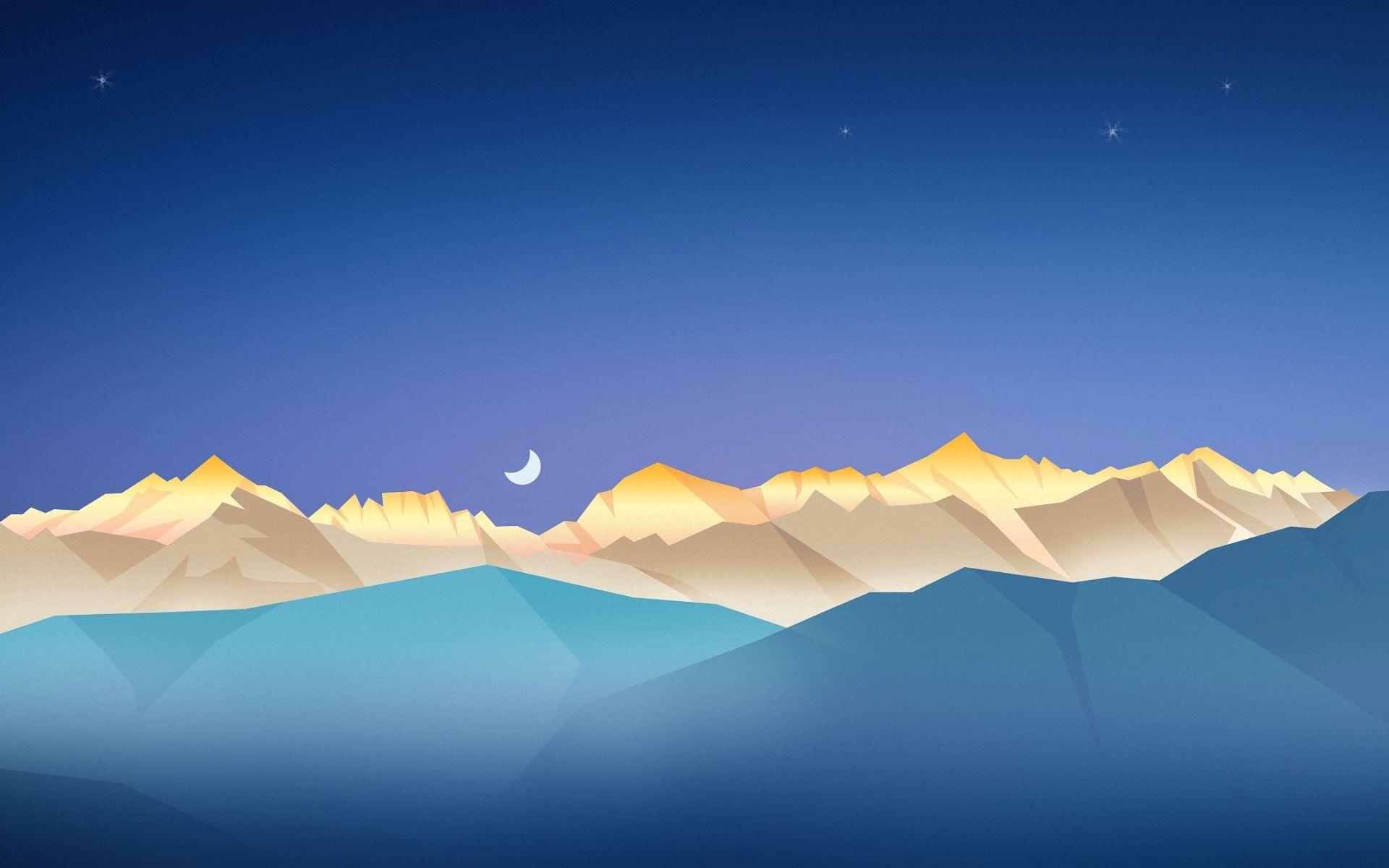 1920x1200 Half Moon Mountains Wallpaper
