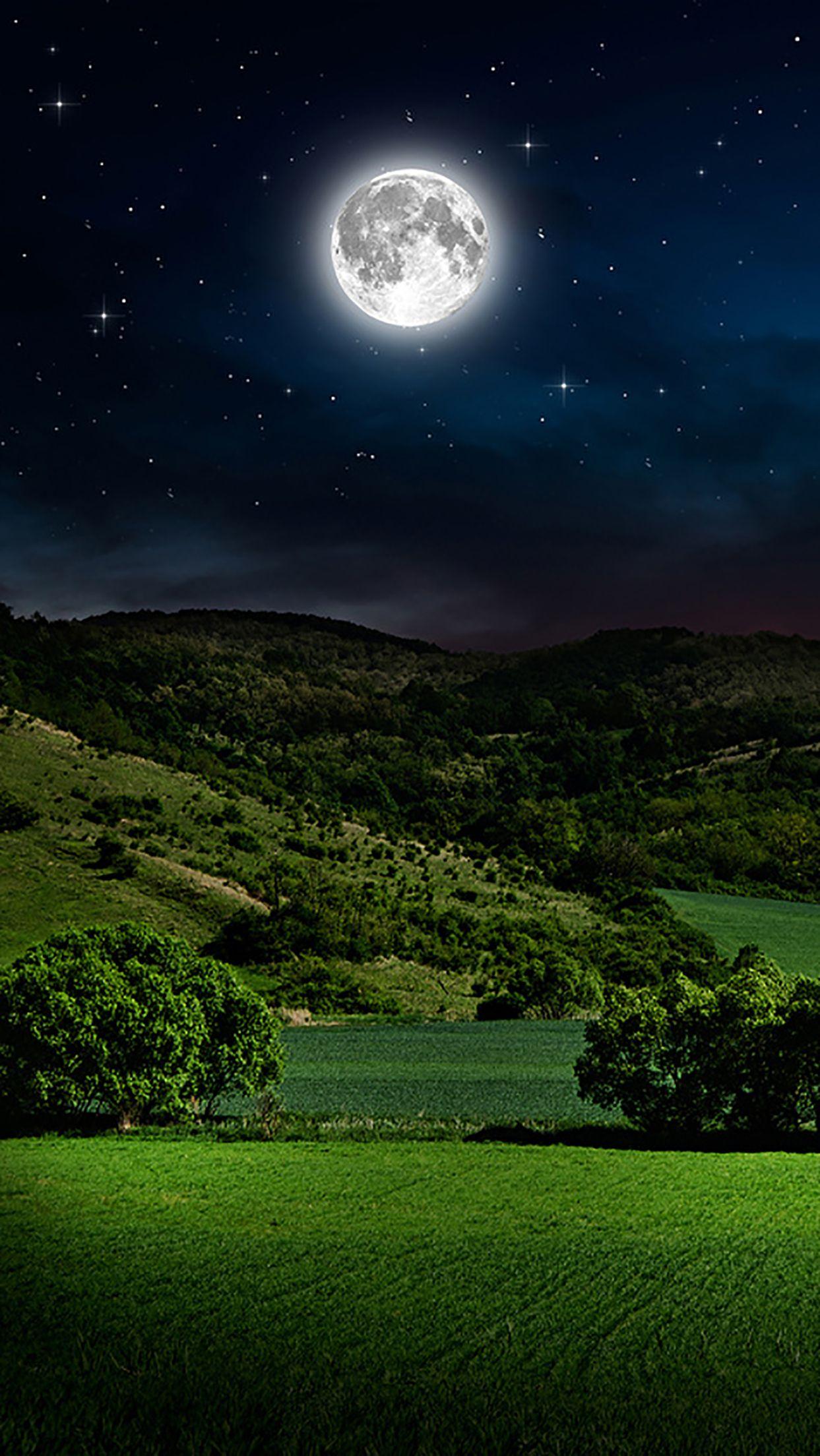 1243x2208 Moon And Sky : Mountain Wallpaper for iPhone X, 6