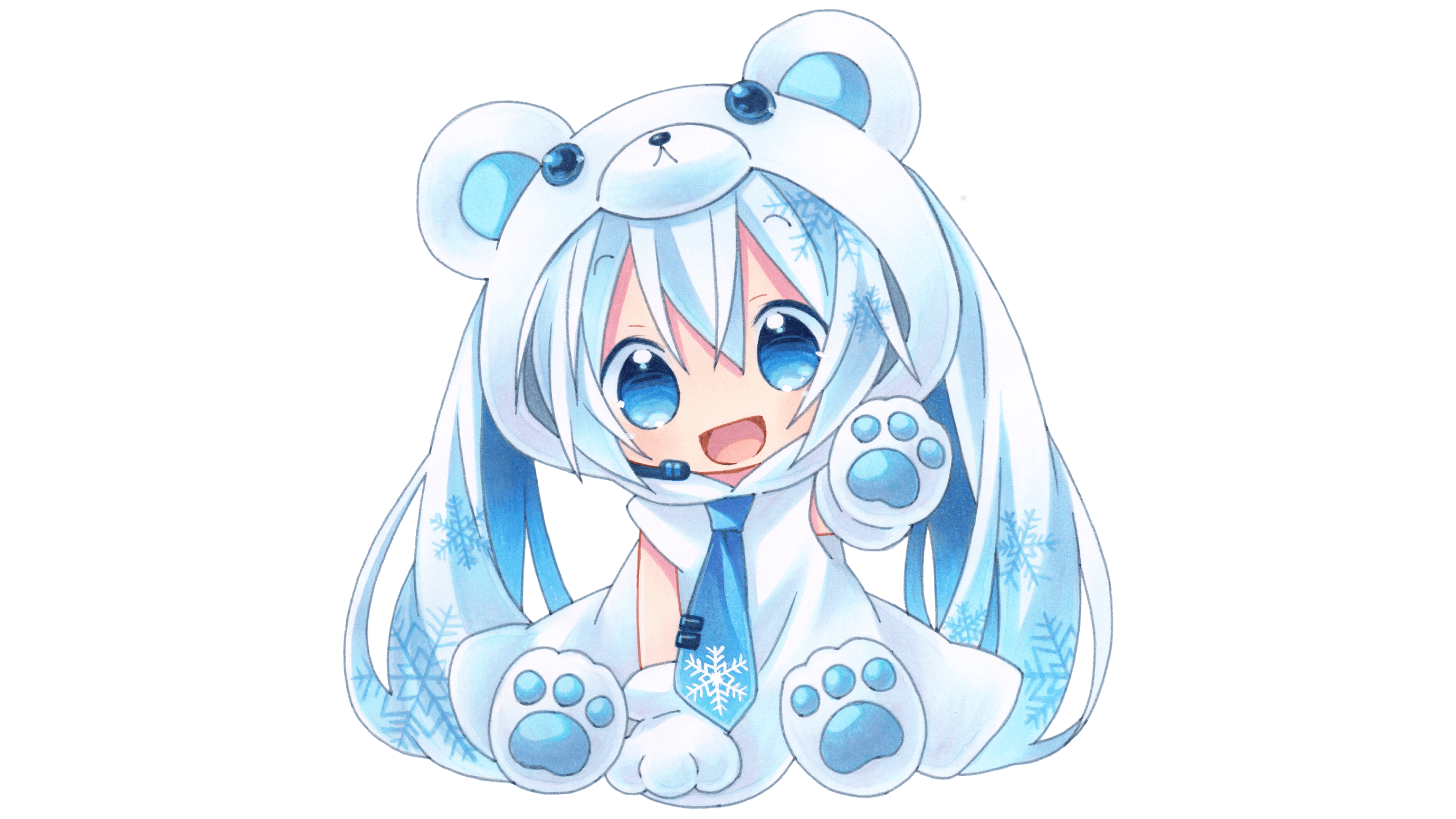 chibi with blue hair