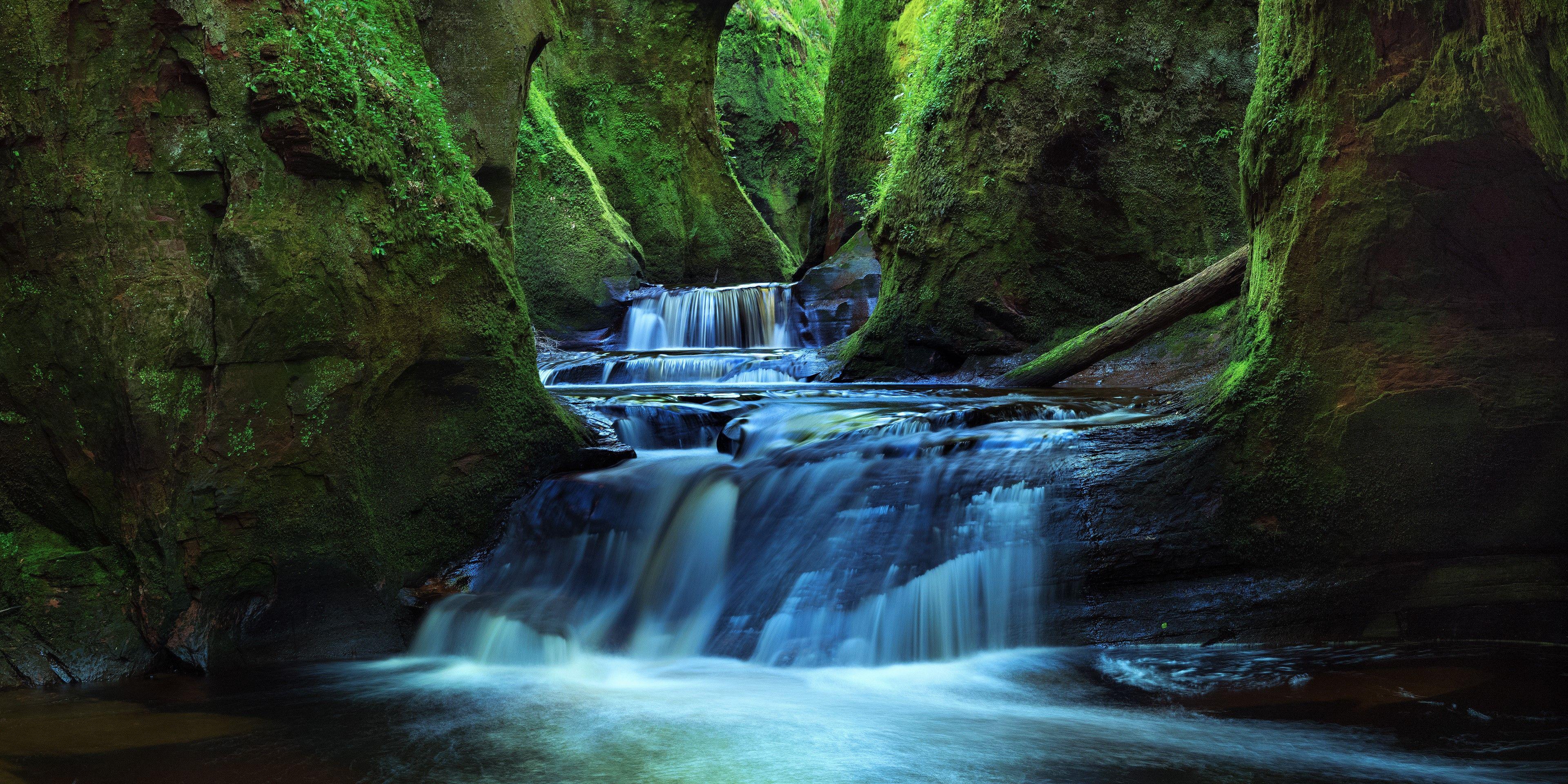 3840x1920 Ethereal Falls HD Wallpaper