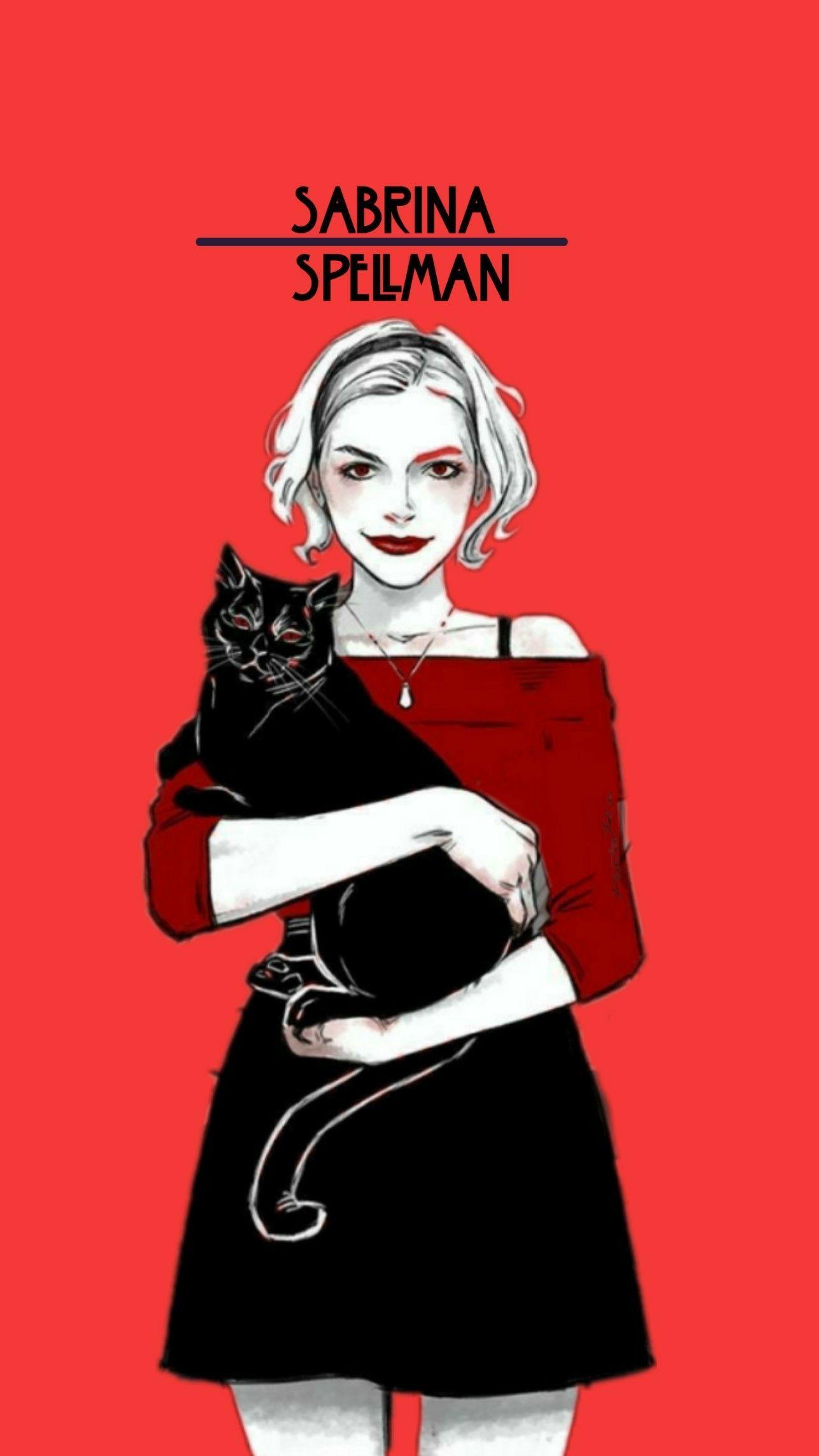 1288x2289 sabrina #spellman #witch #salem #netflix #wallpaper #red