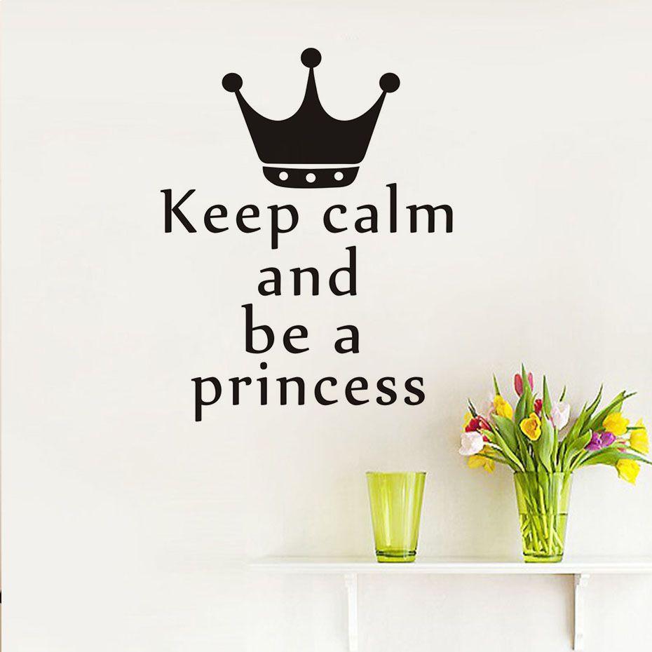 930x930 Keep Calm And Be A Princess Wall Sticker Vinyl Crown Quotes