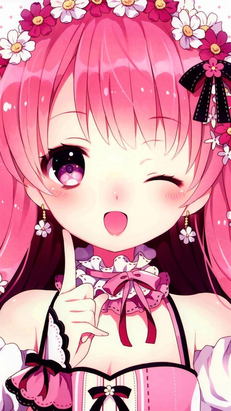 Download wallpaper 750x1334 cute, girl anime, original, pretty