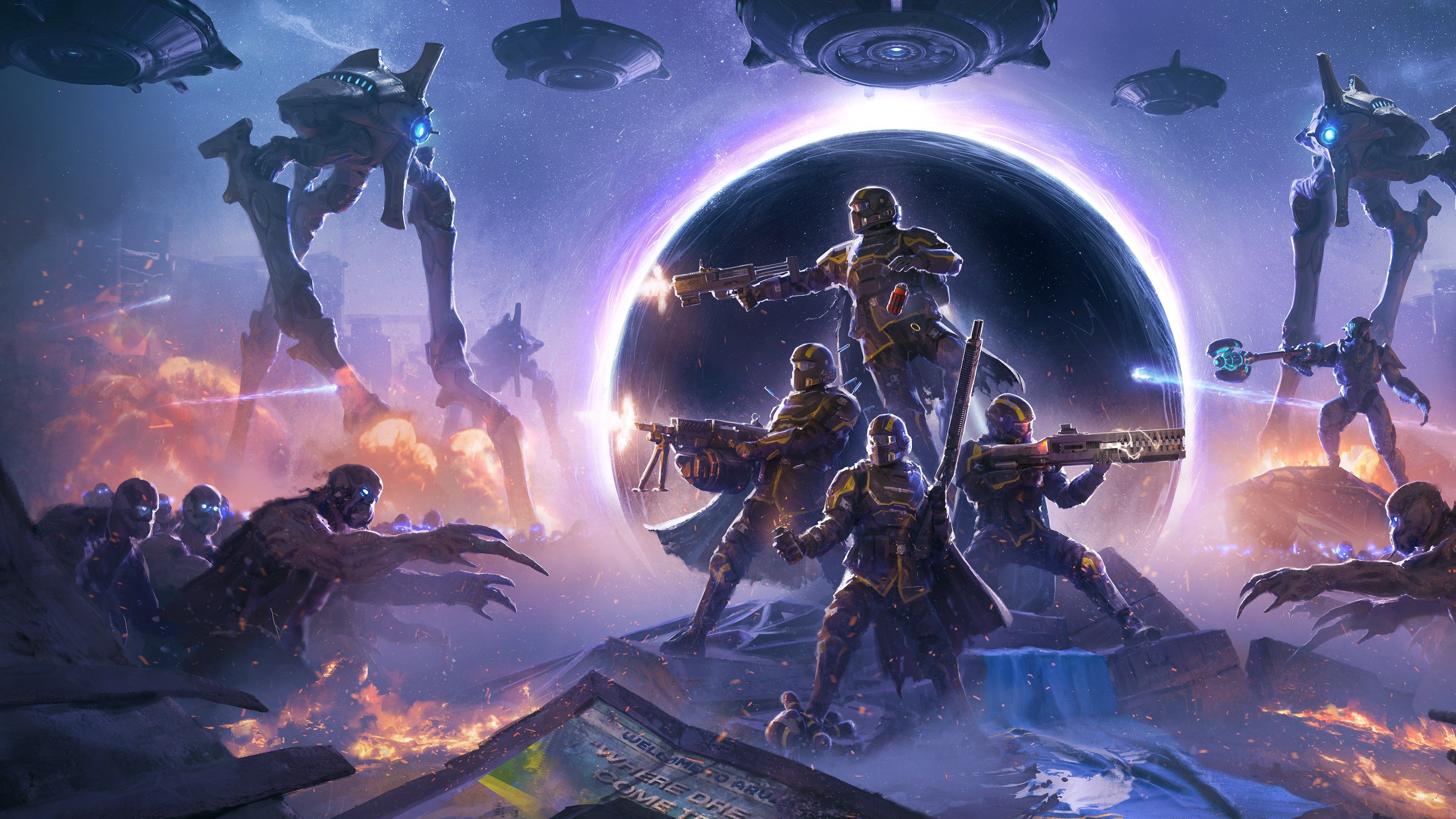 3840x2160 Helldivers 2 Wallpaper 4K, Omens of Tyranny, 2024 Games