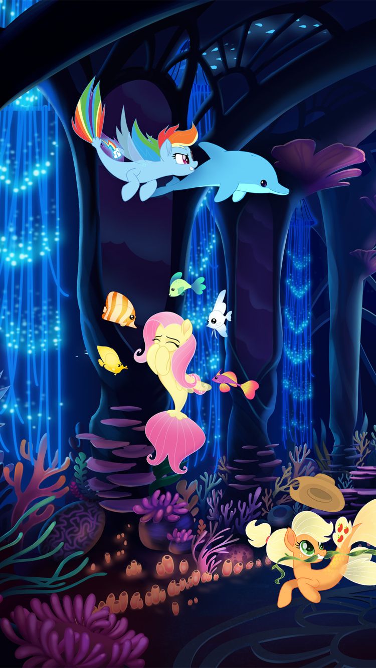 750x1334 Phone wallpaper: My Little Pony: The Movie, Dolphin, Movie, Applejack (My Little Pony), Fish, Rainbow Dash, Fluttershy (My Little Pony), My Little Pony 1188985