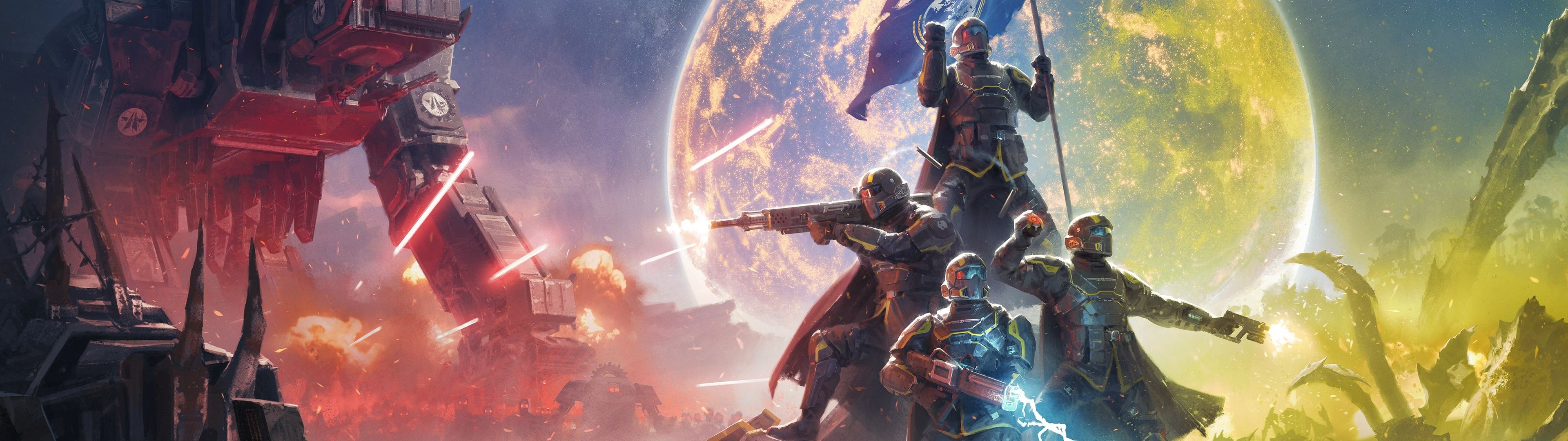 3840x1080 Helldivers 2 Escalation of Freedom 4K Wallpaper