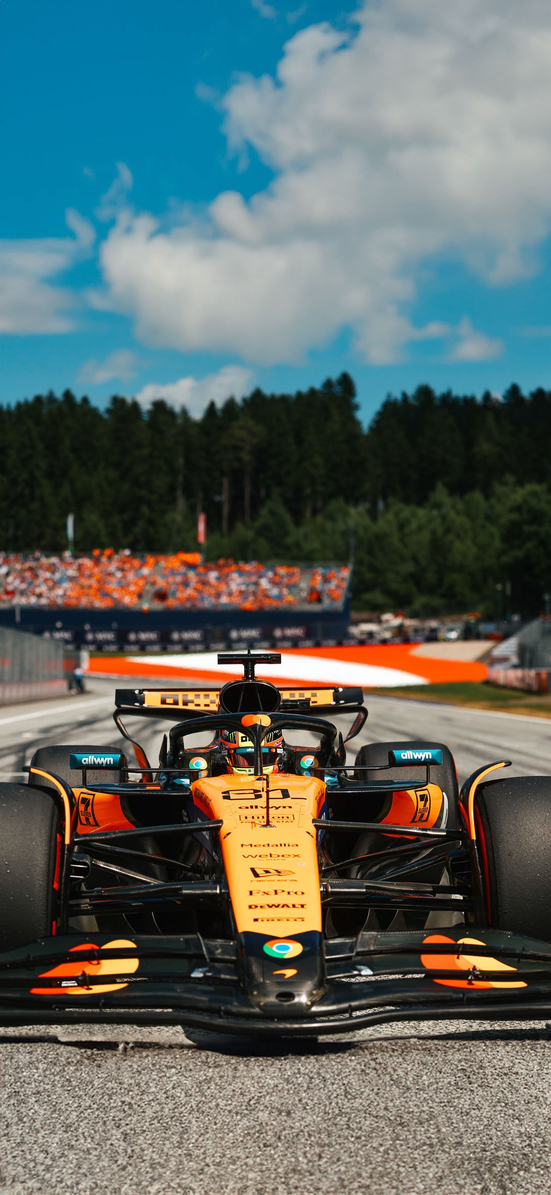 1092x2366 F1 McLaren Papaya Orange wallpaper for iPhone