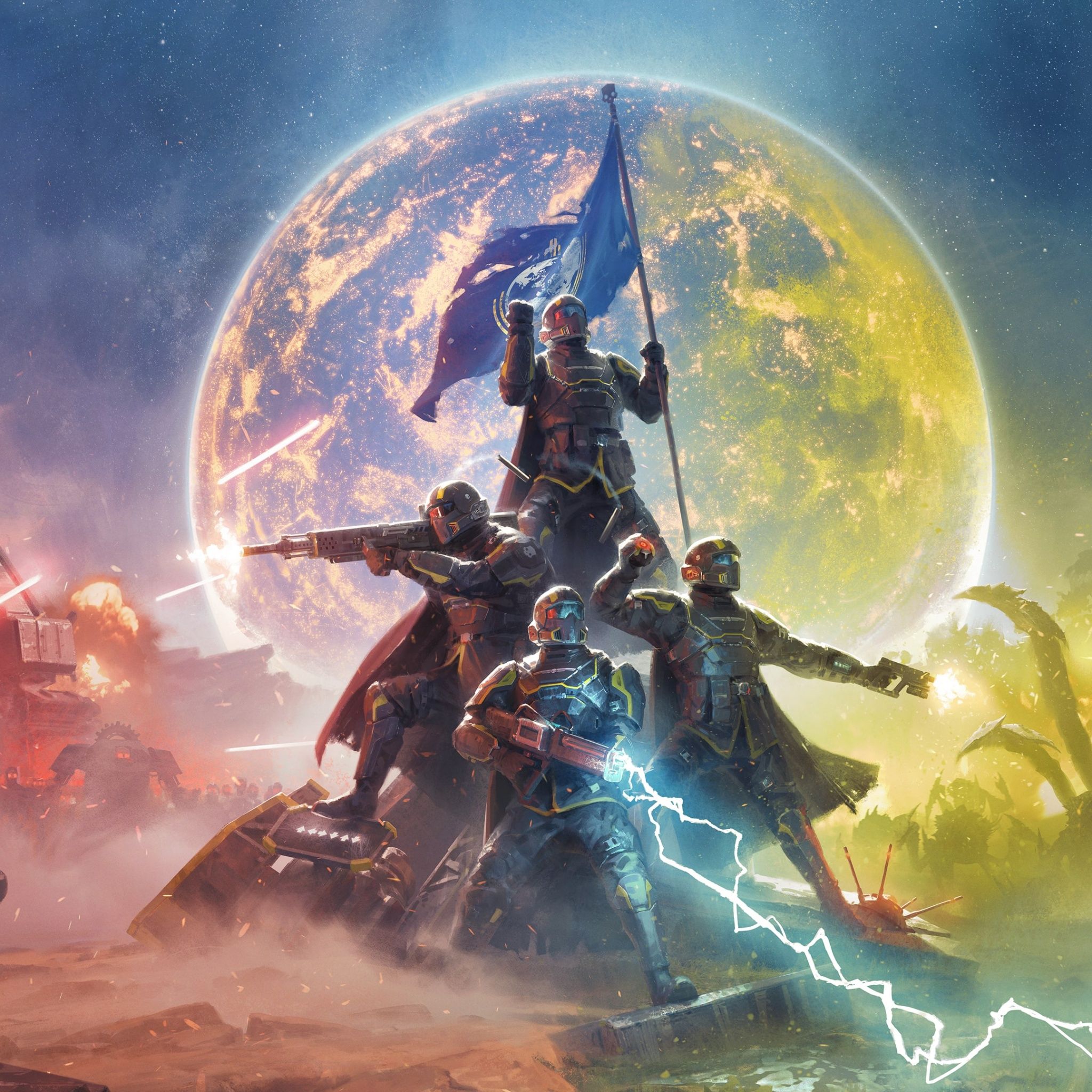 2048x2048 Helldivers 2 Escalation of Freedom 4K Wallpaper