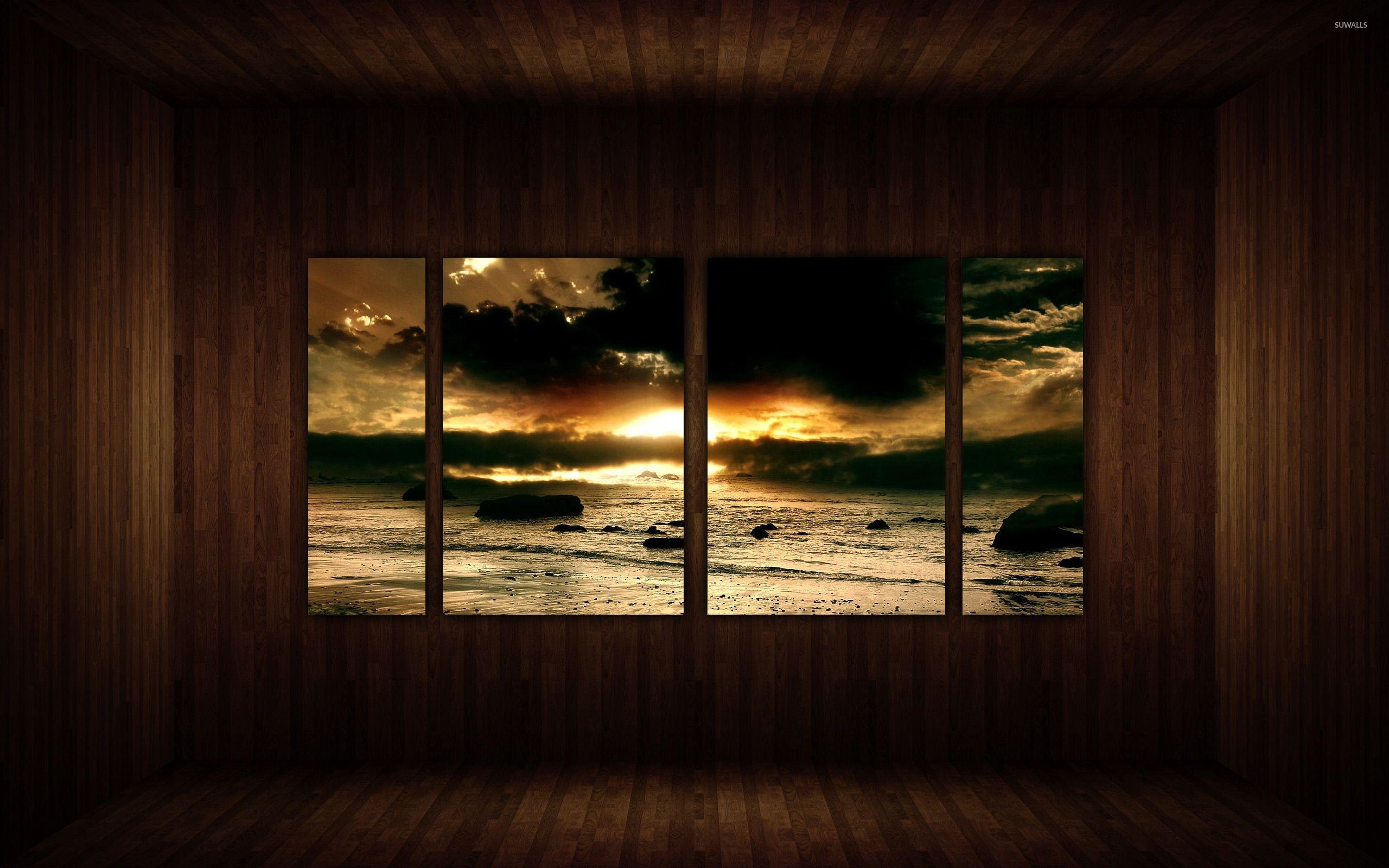 2560x1600 Amazing sunset on the wall wallpaper wallpaper