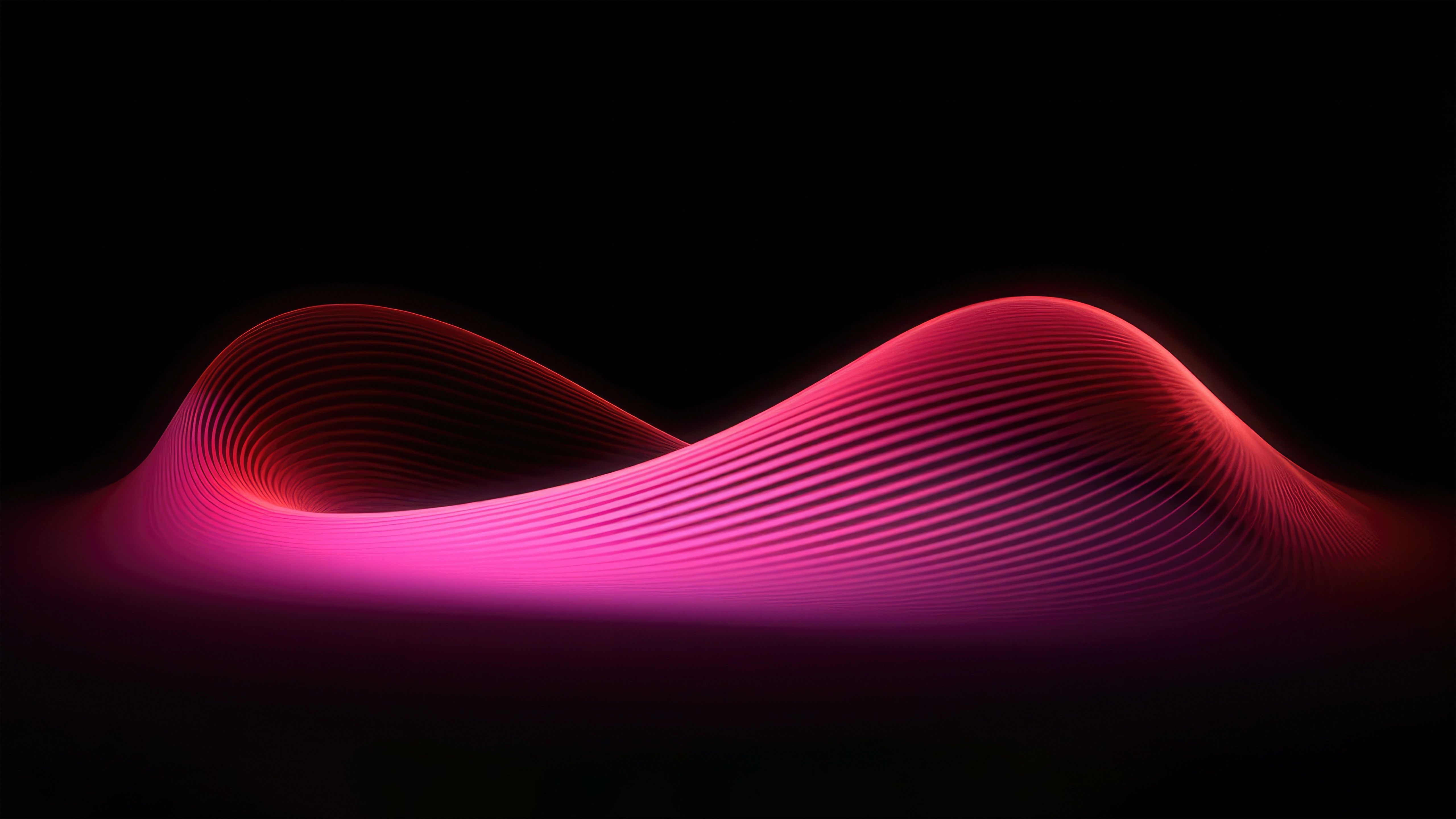 5120x2880 Pink Lines Waves Black Background Abstraction 4K 5K HD Abstract.jpeg Wallpaper