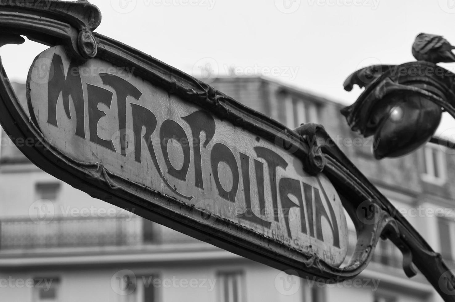 1476x980 Paris Metro Metropolitain Sign in black and white