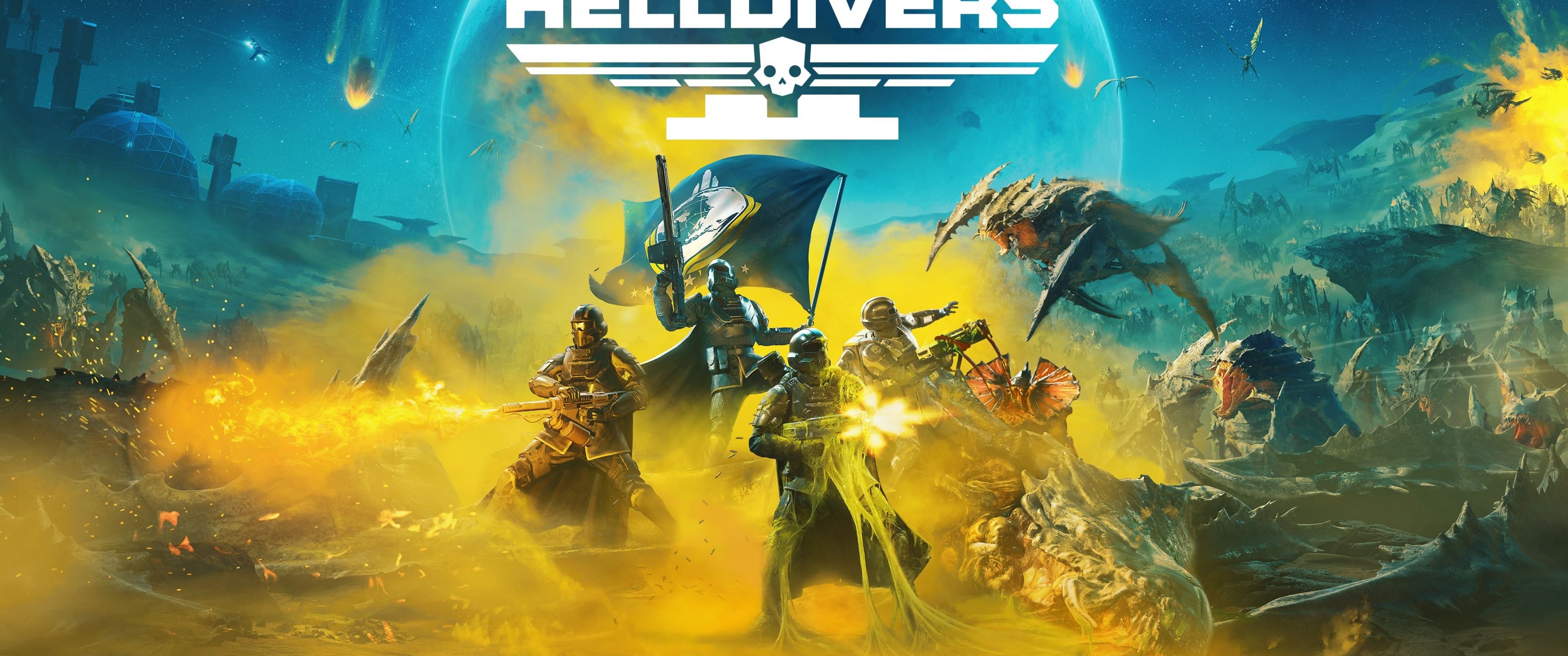 3440x1440 Helldivers 2 Wallpaper 4K, Game Art, Video Game